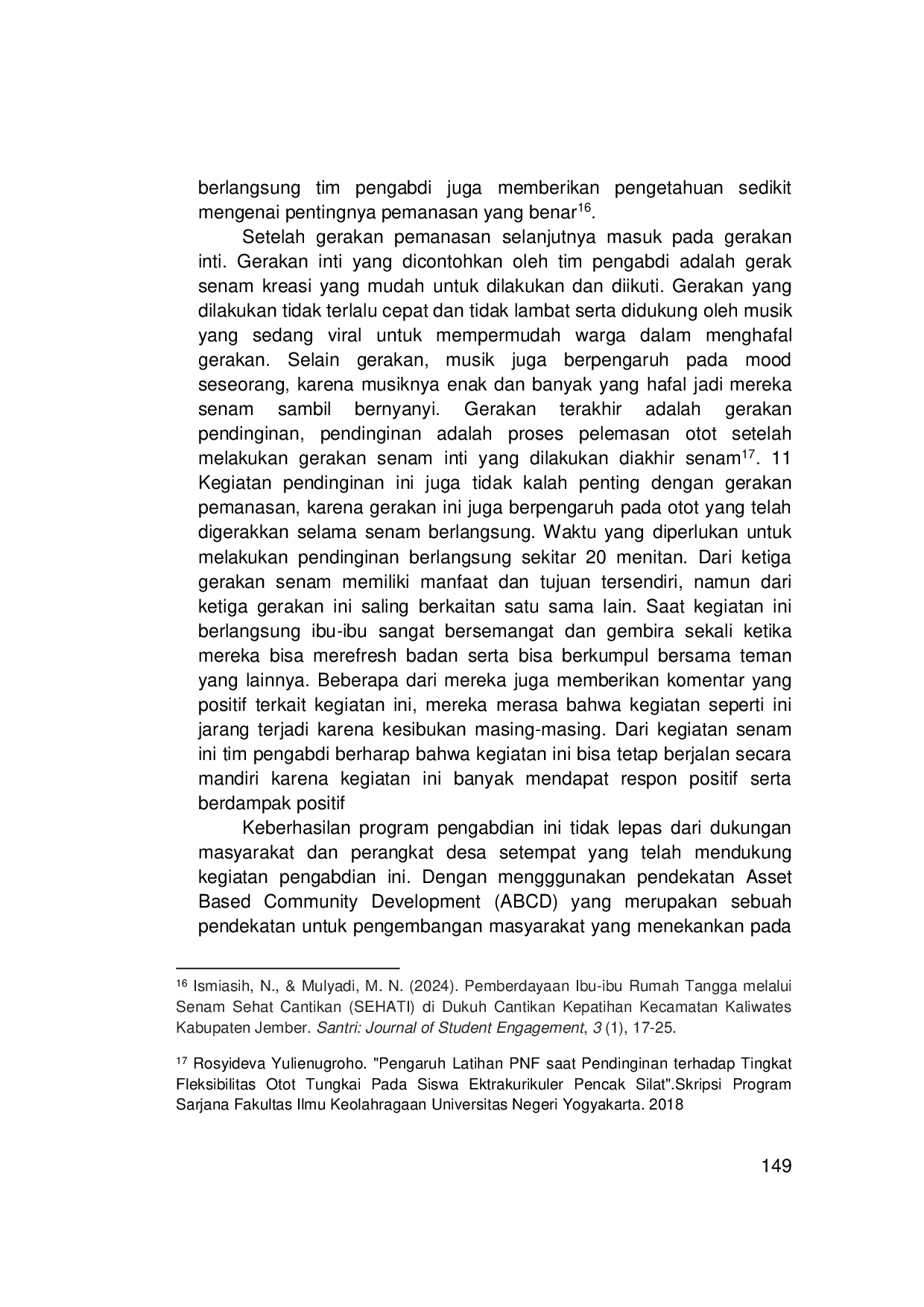 juris Pelatihan dan Pendampingan Senam Sehat Dalam Meningkatkan Kebugaran Jasmani Masyarakat