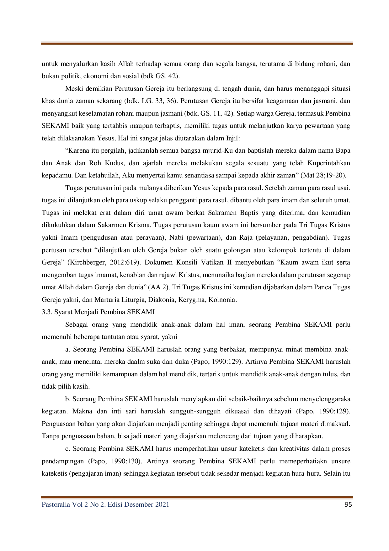 JURIS Spiritualitas Pembina Sekami Paroki St Gregorius Agung Oeleta Keuskupan Agung Kupang