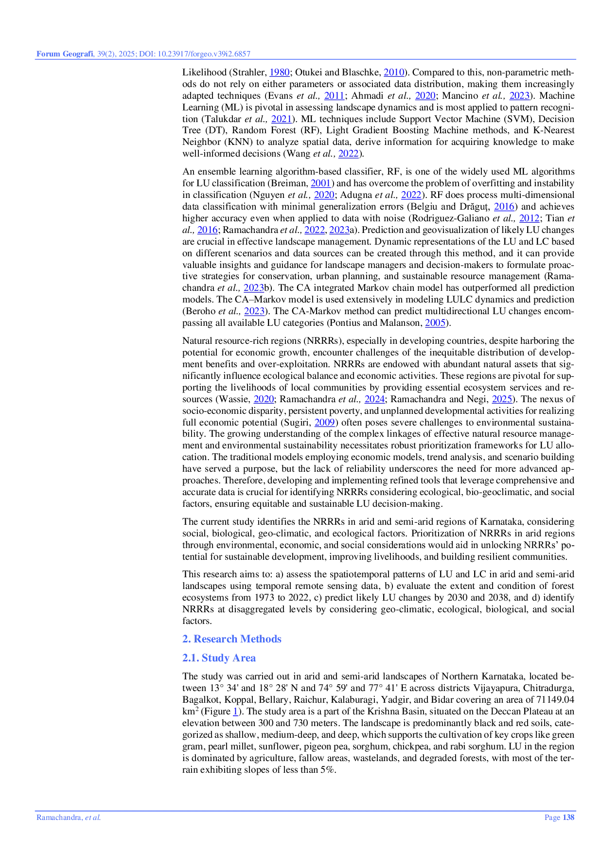 JURIS Sustainable Management of Natural Resources at Disaggregated Levels with Insights from Landscape Dynamics