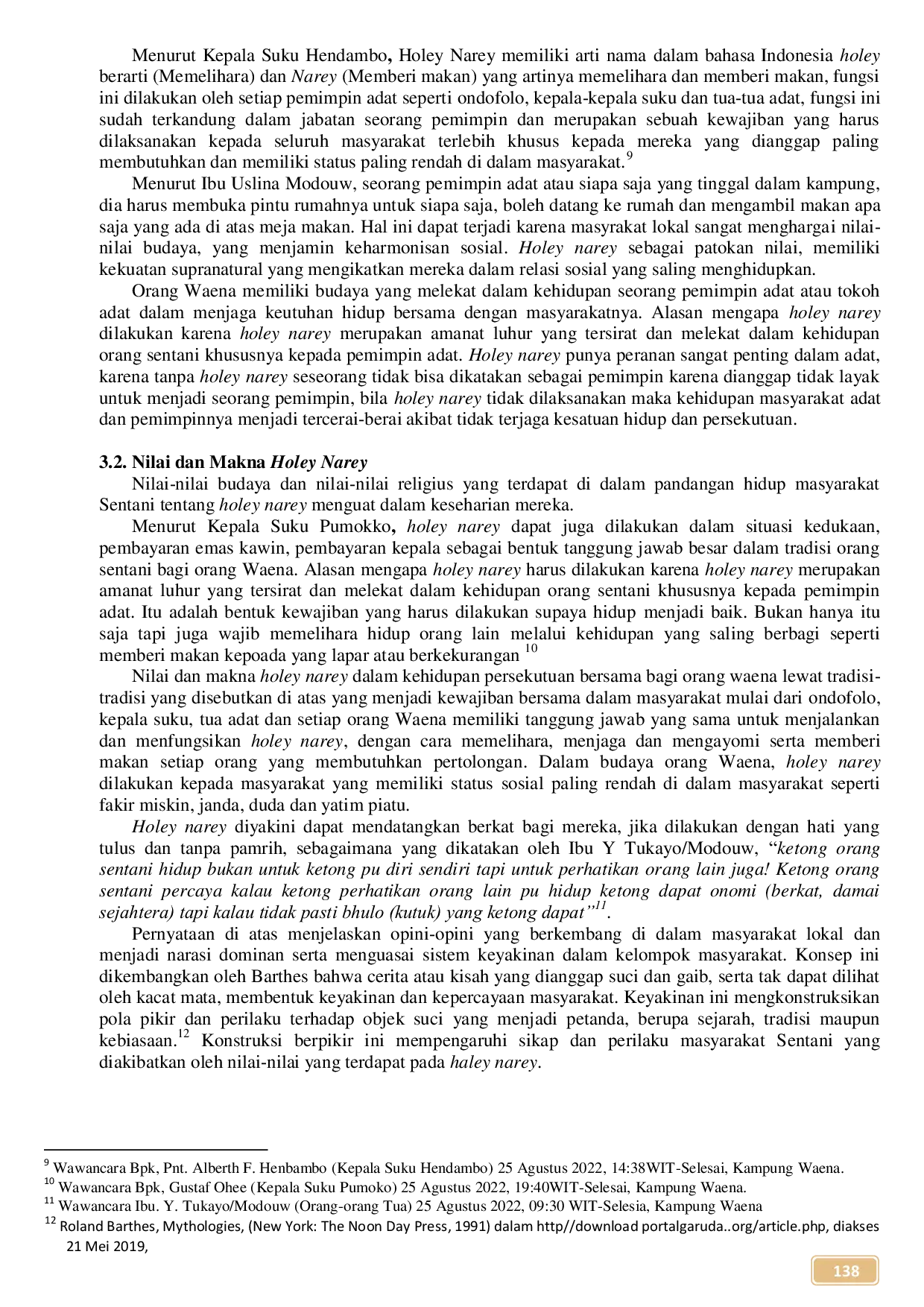 JURIS Revitalisasi Nilai Nilai Holey Narey bagi Persekutuan Orang Sentani di Jemaat GKI Petrus Waena