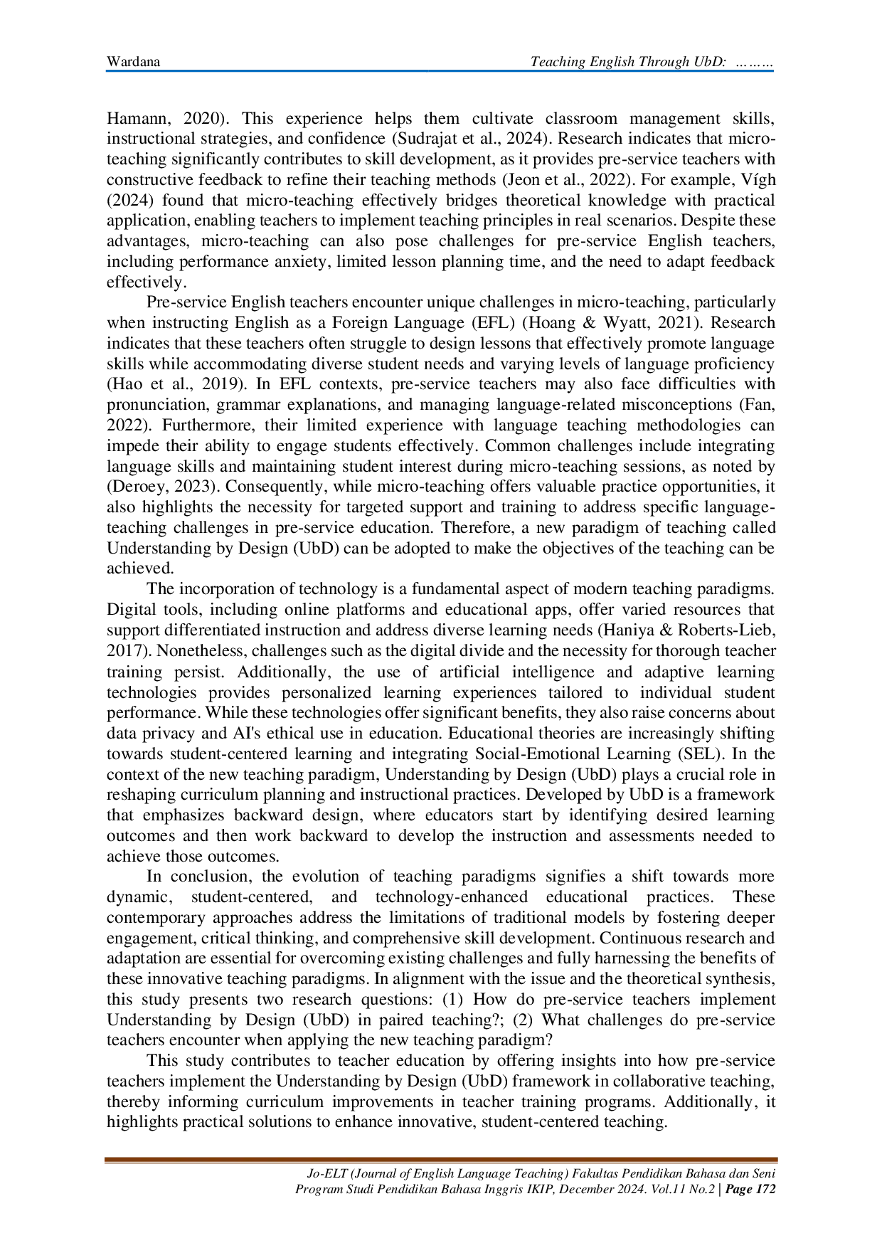 JURIS Teaching English Through UbD Challenges of Indonesian Pre Service Teachers