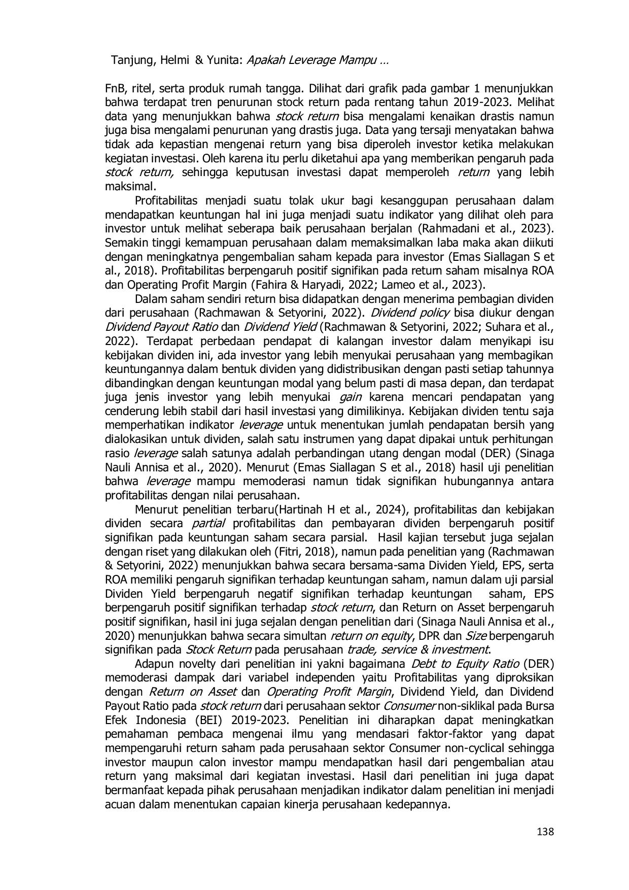 JURIS Apakah Leverage Mampu Memoderasi Dampak Profitabilitas dan Kebijakan Dividen Terhadap Stock Return