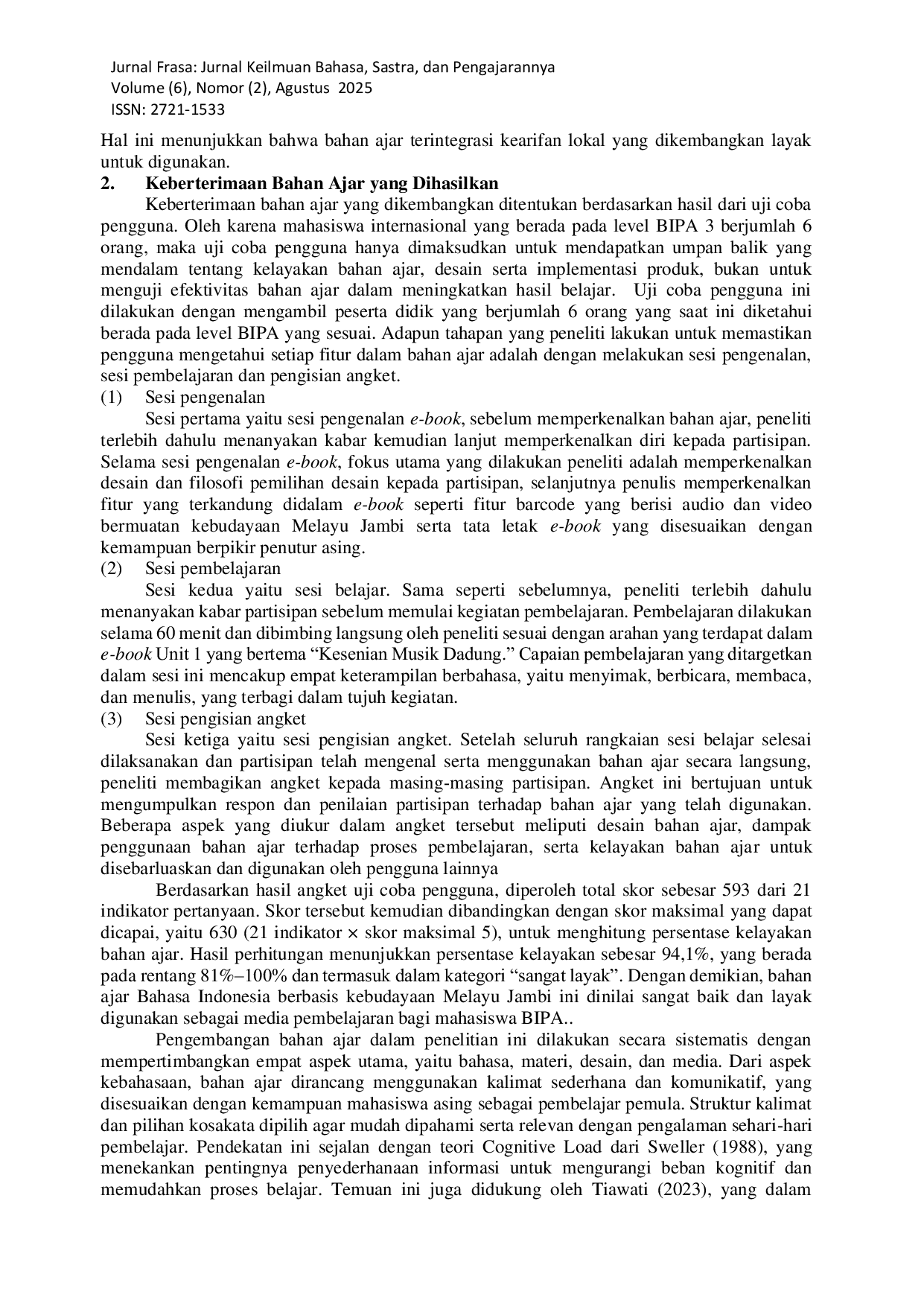 JURIS Pengembangan Bahan Ajar Bahasa Indonesia Berbasis Kearifan Lokal Melayu Jambi