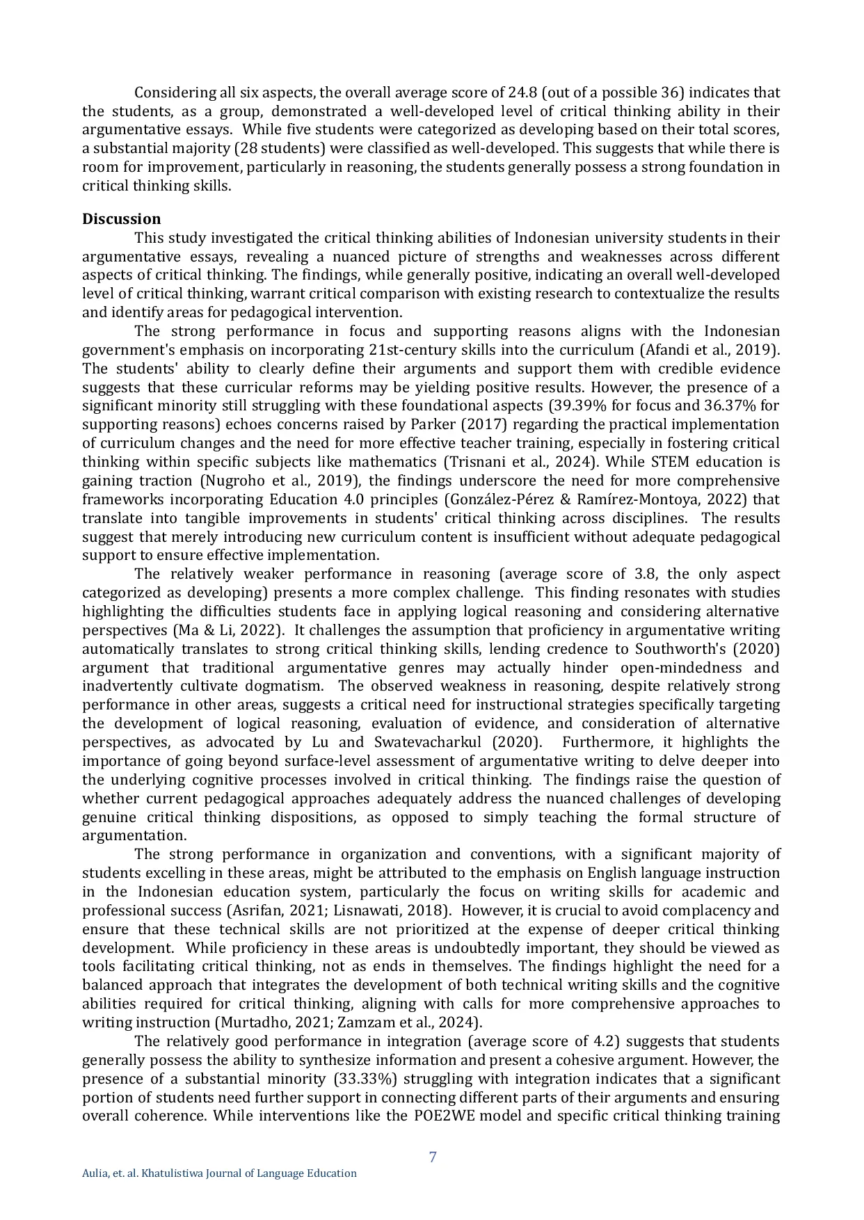 JURIS Investigating Critical Thinking Skills in Argumentative Essays of Indonesian University Students