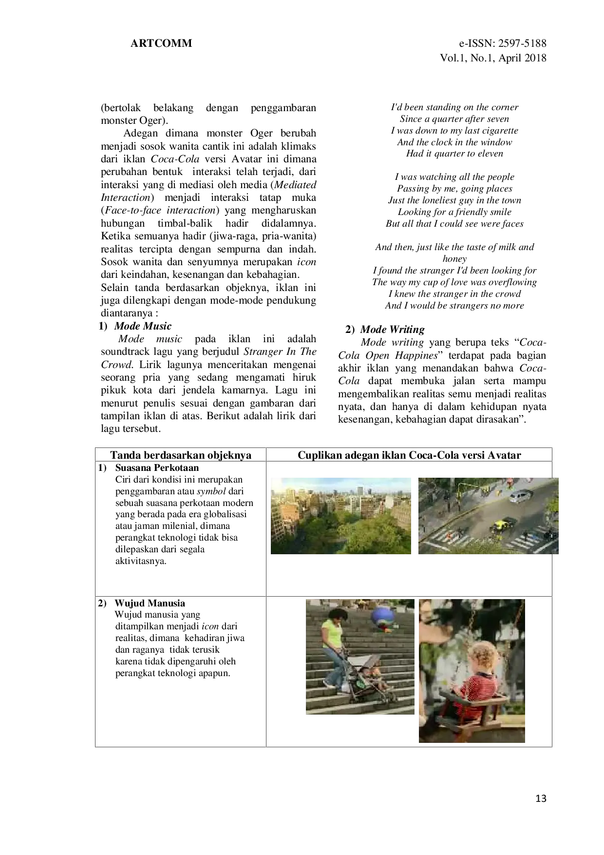 JURIS Analisis Semiotika Dan Pesan Sosial Pada Iklan Coca Cola Versi Avatar