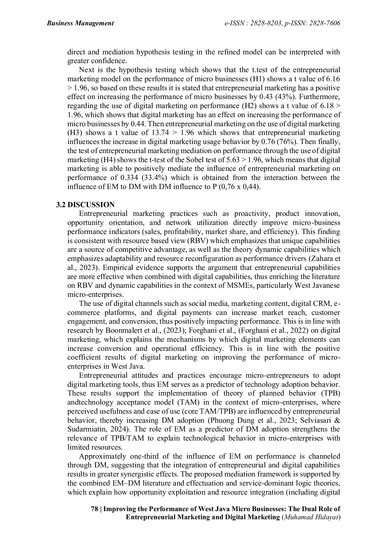 JURIS Improving the Performance of West Java Micro Businesses The Dual Role of Entrepreneurial Marketing and Digital Marketing