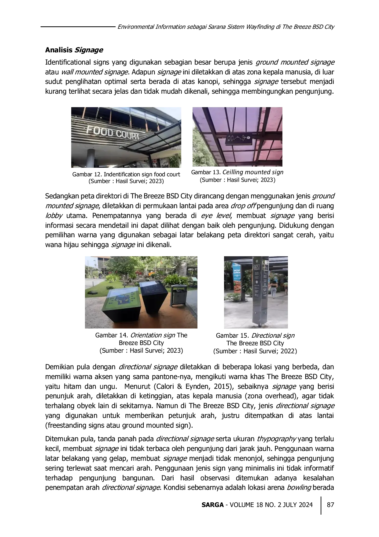 JURIS Informasi Lingkungan sebagai Sarana Sistem Wayfinding di The Breeze Bumi Serpong Damai City Tangerang Selatan