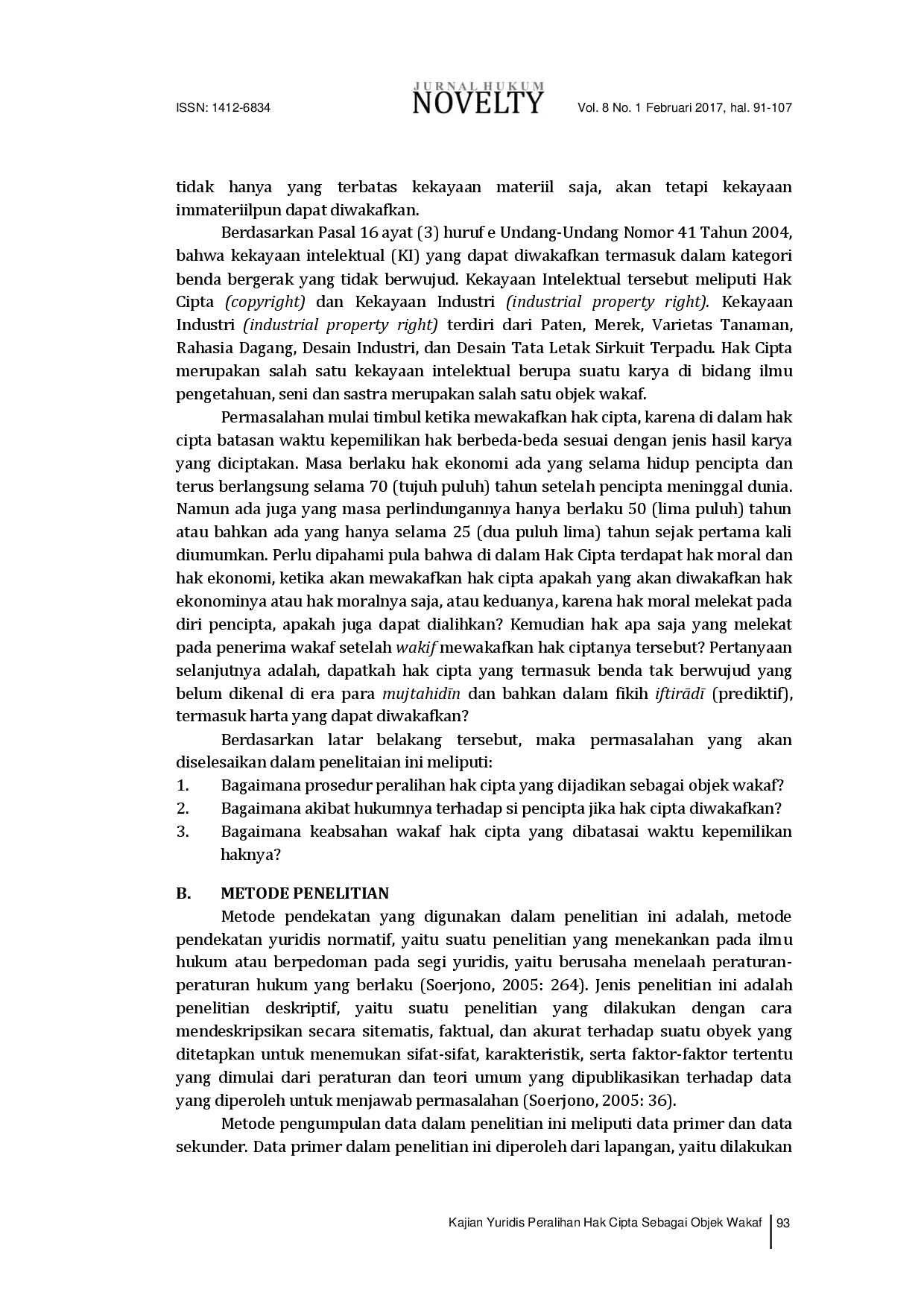 juris Kajian Yuridis Peralihan Hak Cipta Sebagai Objek Wakaf