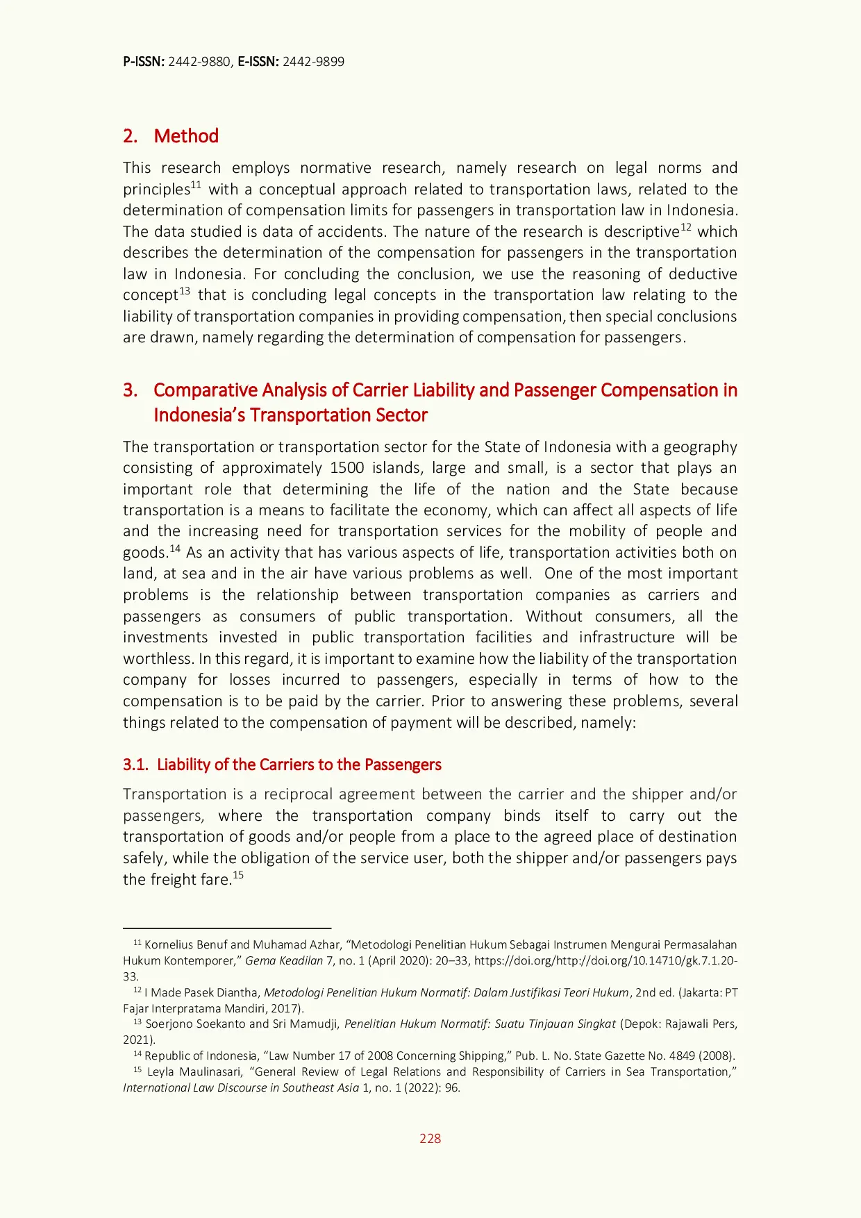 JURIS Indonesia Passenger s Right Compensation for Transport Accidents Is It Fulfilling a Sense of Justice