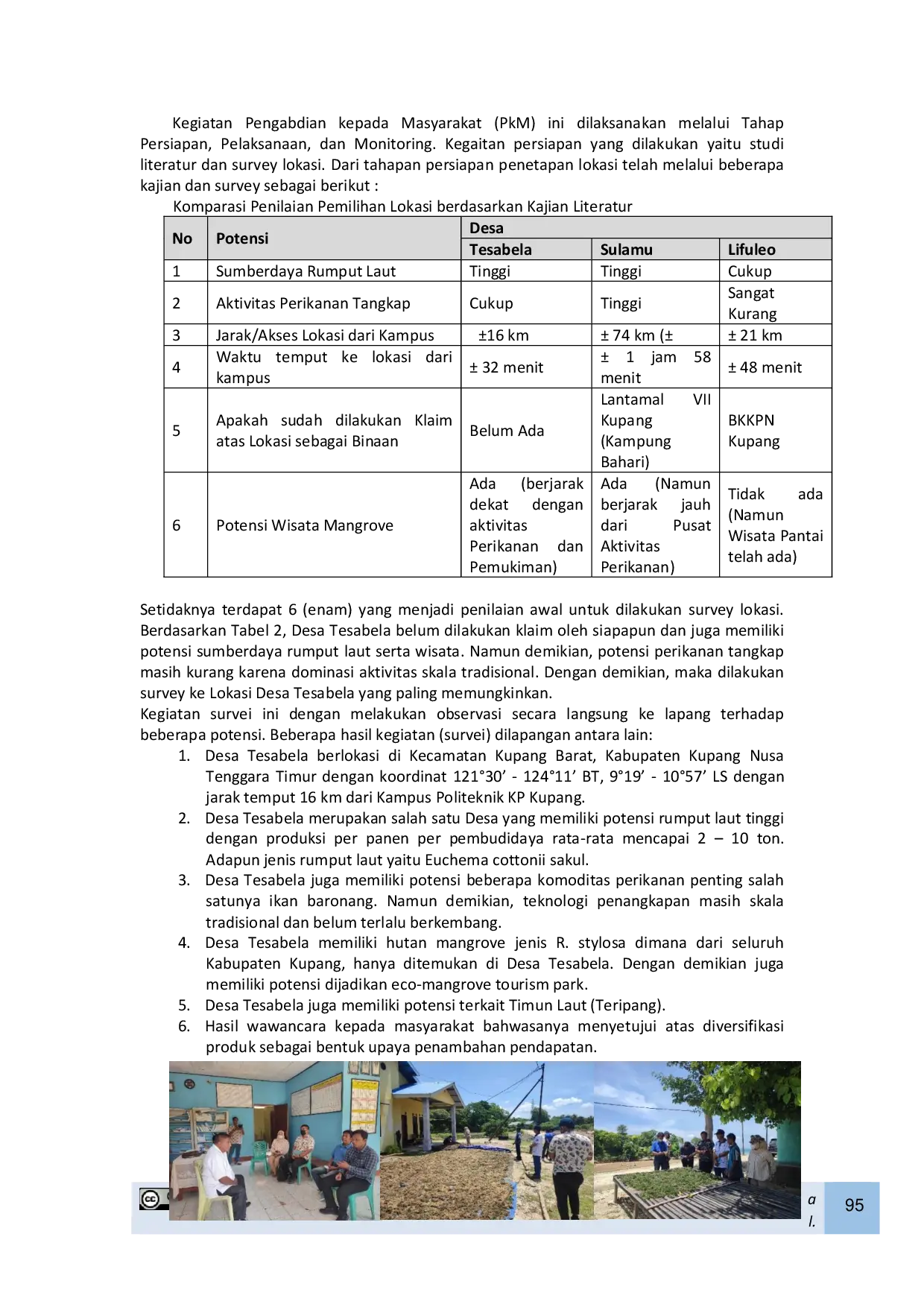 JURIS Pelatihan Diversifikasi Olahan Rumput Laut Pada Wanita Pesisir Di Desa Tesabela Kabupaten Kupang Barat NTT