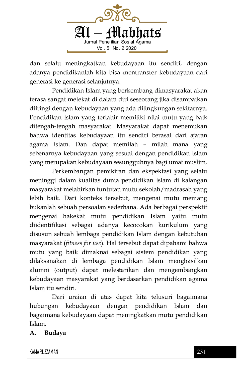JURIS Peran Budaya Dalam Meningkatkan Mutu Pendidikan Islam