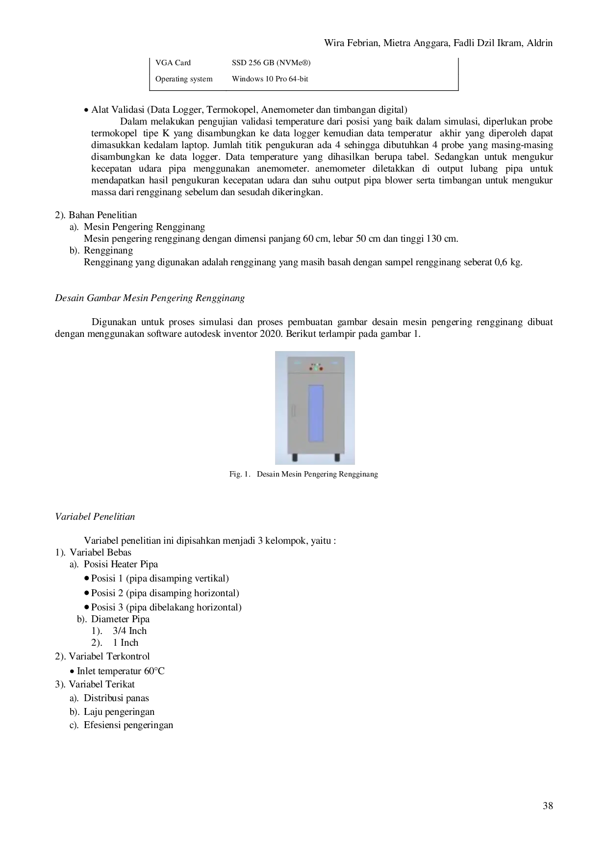 JURIS Analisis Distribusi Panas pada Variasi Posisi Pipa dan Diameter Pipa Penghantar Panas terhadap Efesiensi Pengeringan Rengginang menggunakan Computational Fluid Dynamic CFD