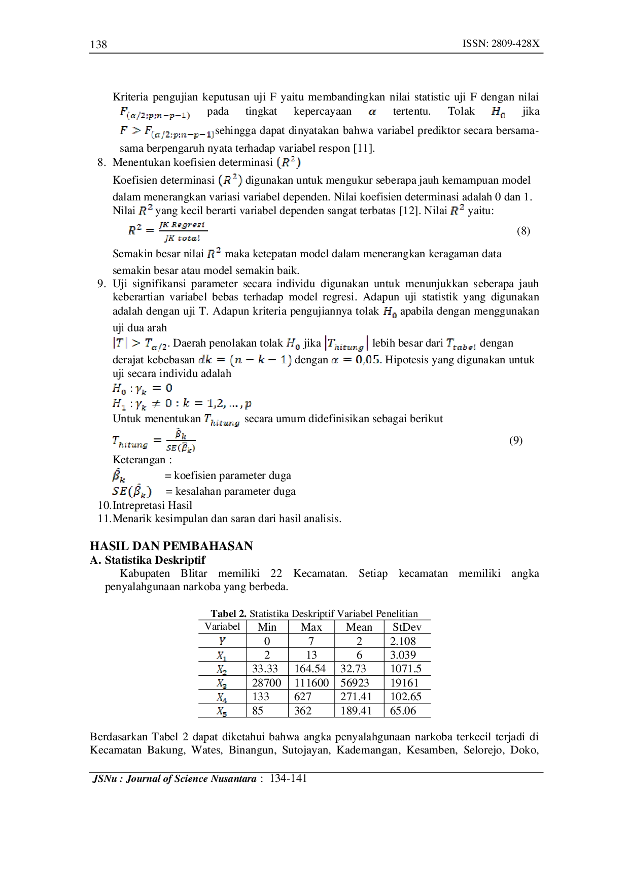JURIS Pemodelan Regresi dalam Menentukan Faktor Faktor yang Berpengaruh terhadap Penyalahgunaan Narkoba