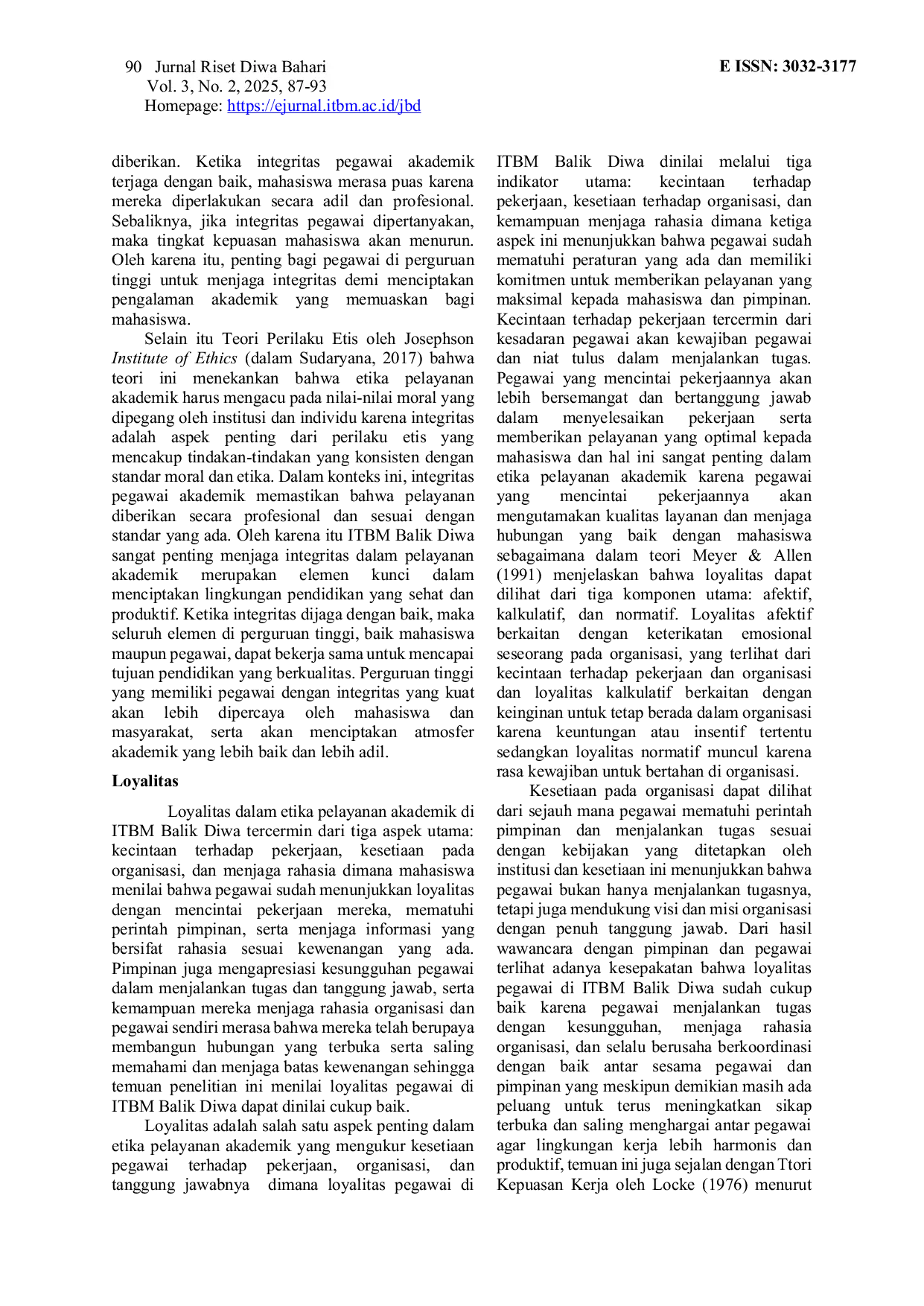 JURIS Etika Pelayanan Akademik di Program Studi Hukum Bisnis ITBM Balik Diwa