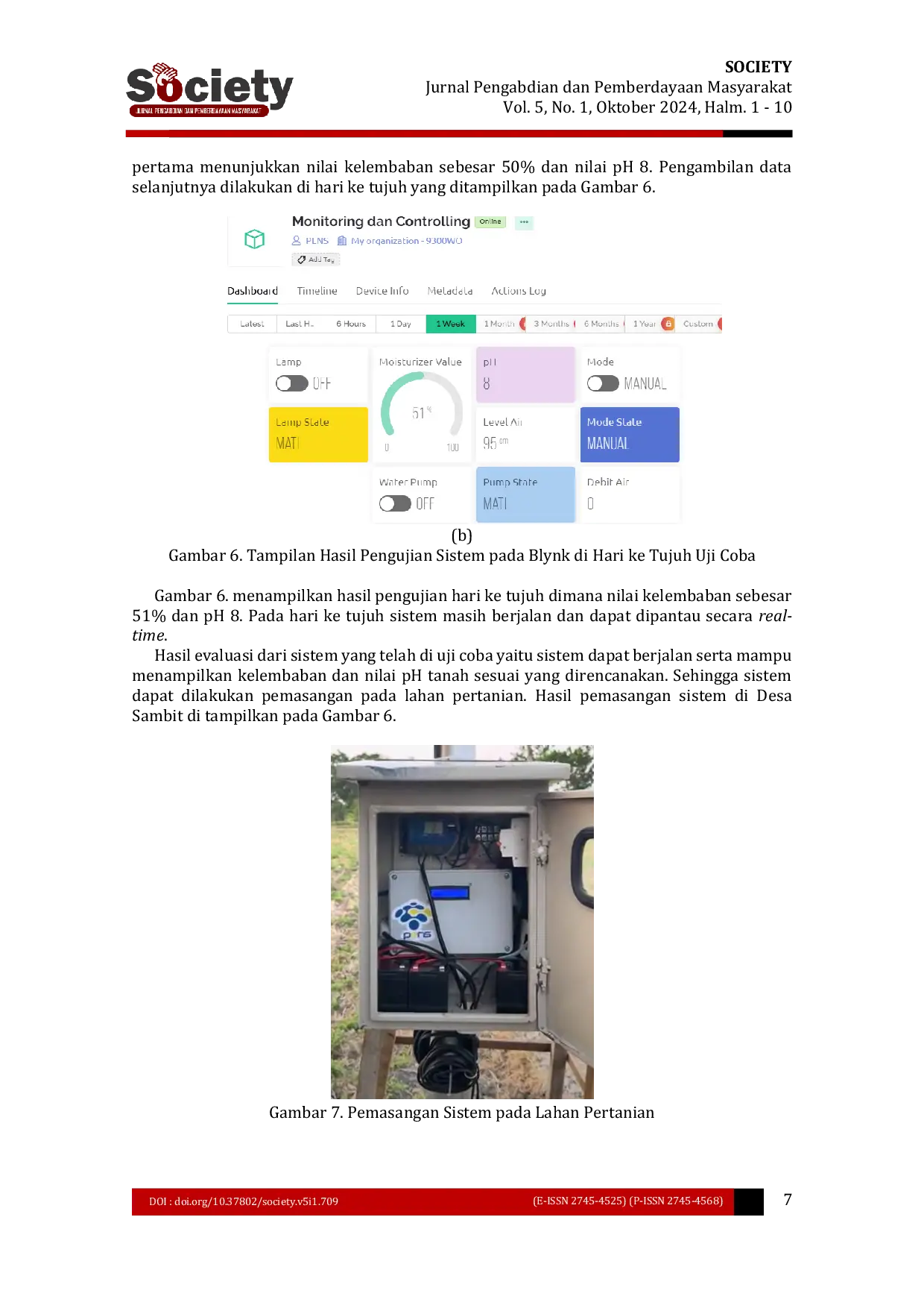 JURIS Pengembangan dan Penyuluhan Sistem Pemantau Kelembaban dan pH Tanah Tanaman Padi untuk Petani Desa Sambit