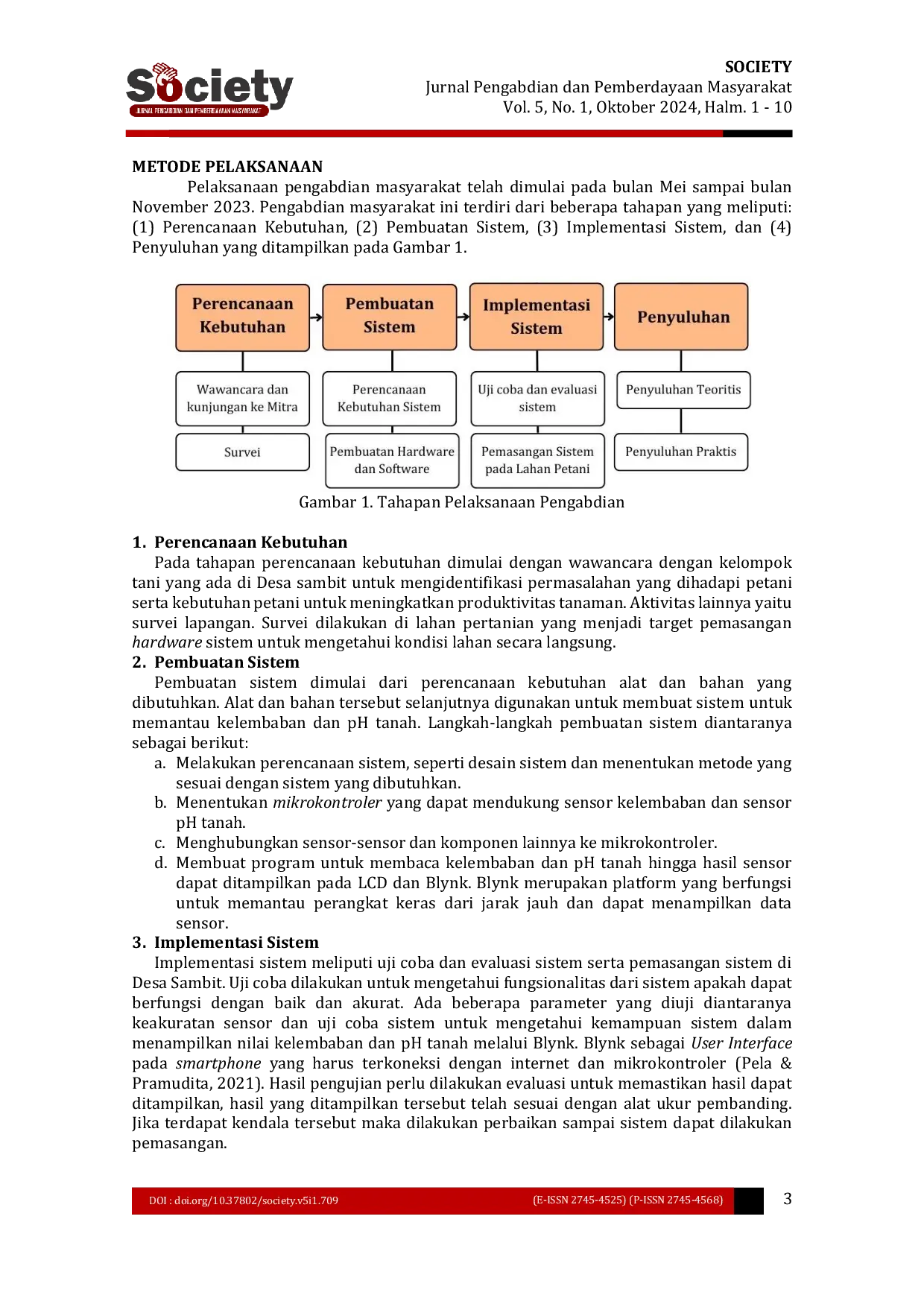 JURIS Pengembangan dan Penyuluhan Sistem Pemantau Kelembaban dan pH Tanah Tanaman Padi untuk Petani Desa Sambit