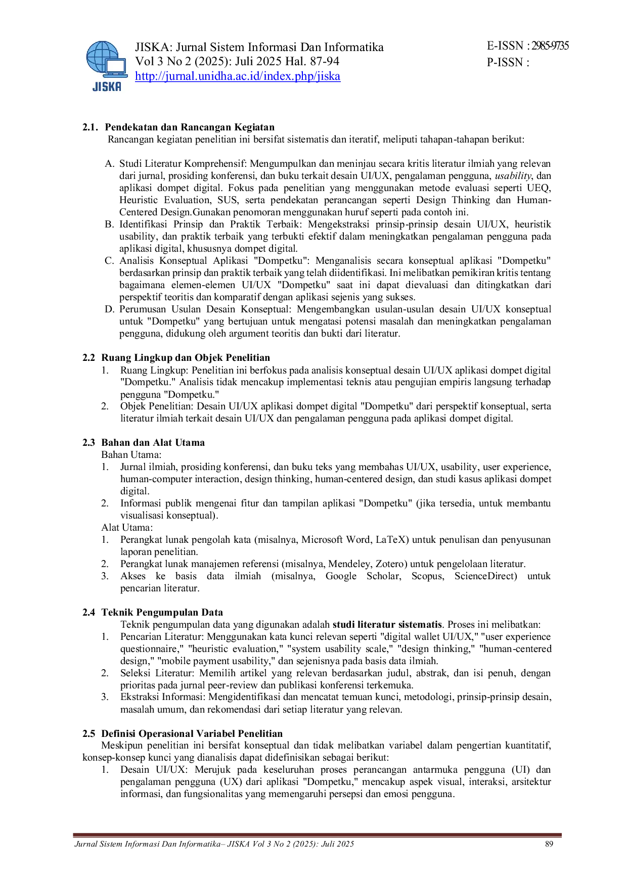 JURIS Analisis Konseptual Desain UI UX pada Aplikasi Dompetku dalam Meningkatkan Pengalaman Pengguna