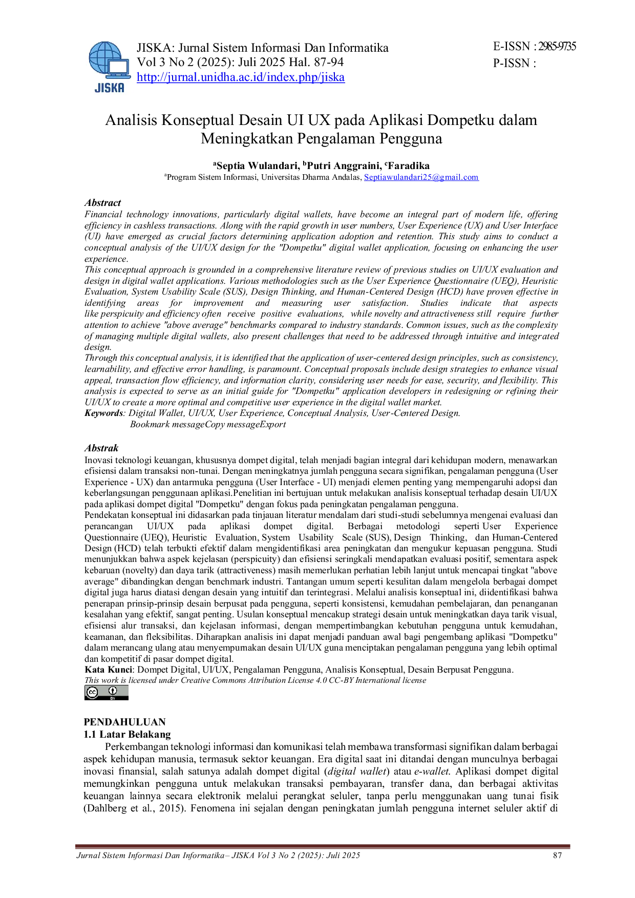 JURIS Analisis Konseptual Desain UI UX pada Aplikasi Dompetku dalam Meningkatkan Pengalaman Pengguna