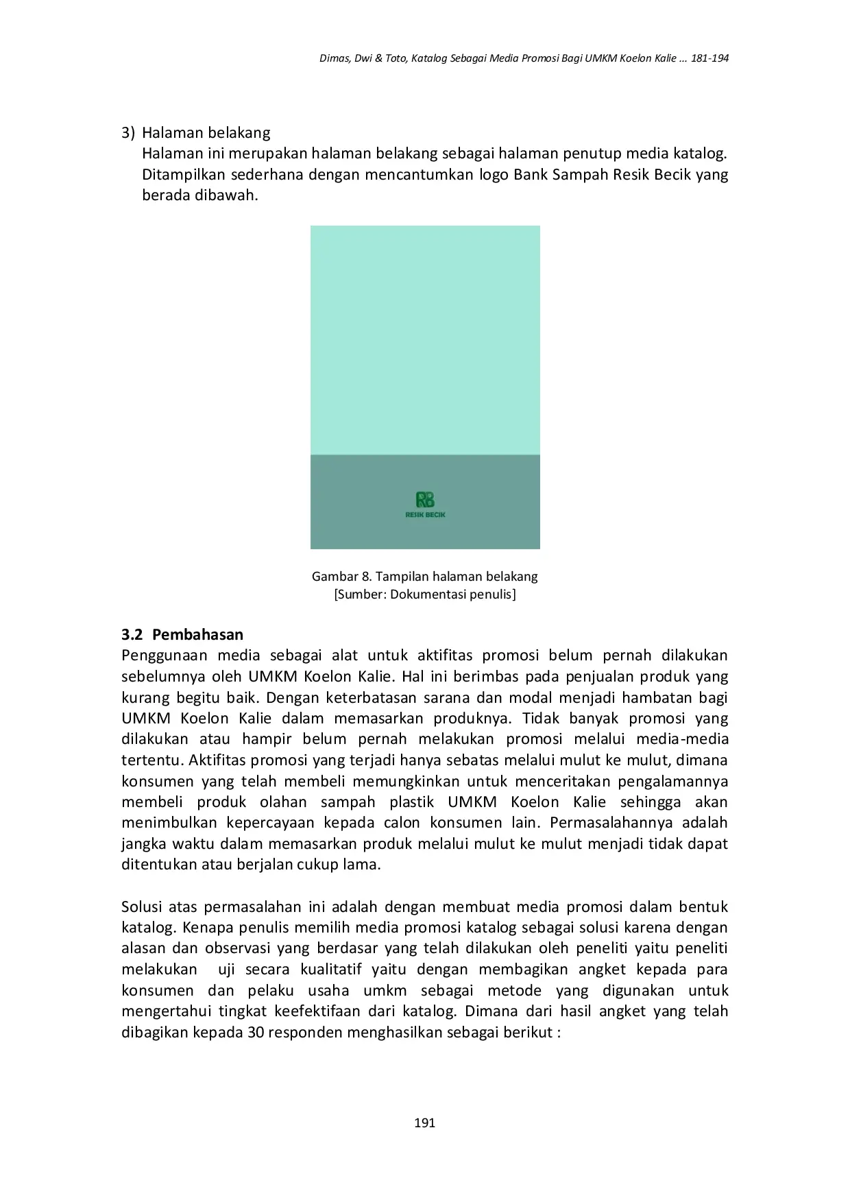 JURIS Katalog sebagai Media Promosi bagi UMKM Koelon Kalie Krobokan Semarang