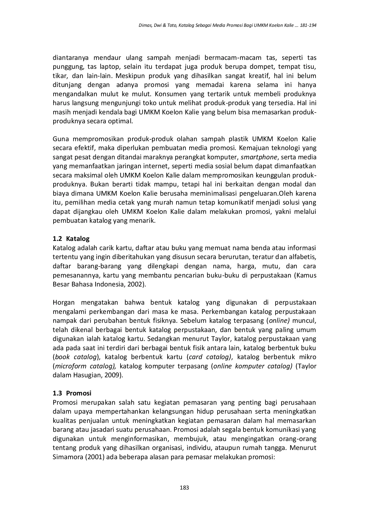 JURIS Katalog sebagai Media Promosi bagi UMKM Koelon Kalie Krobokan Semarang