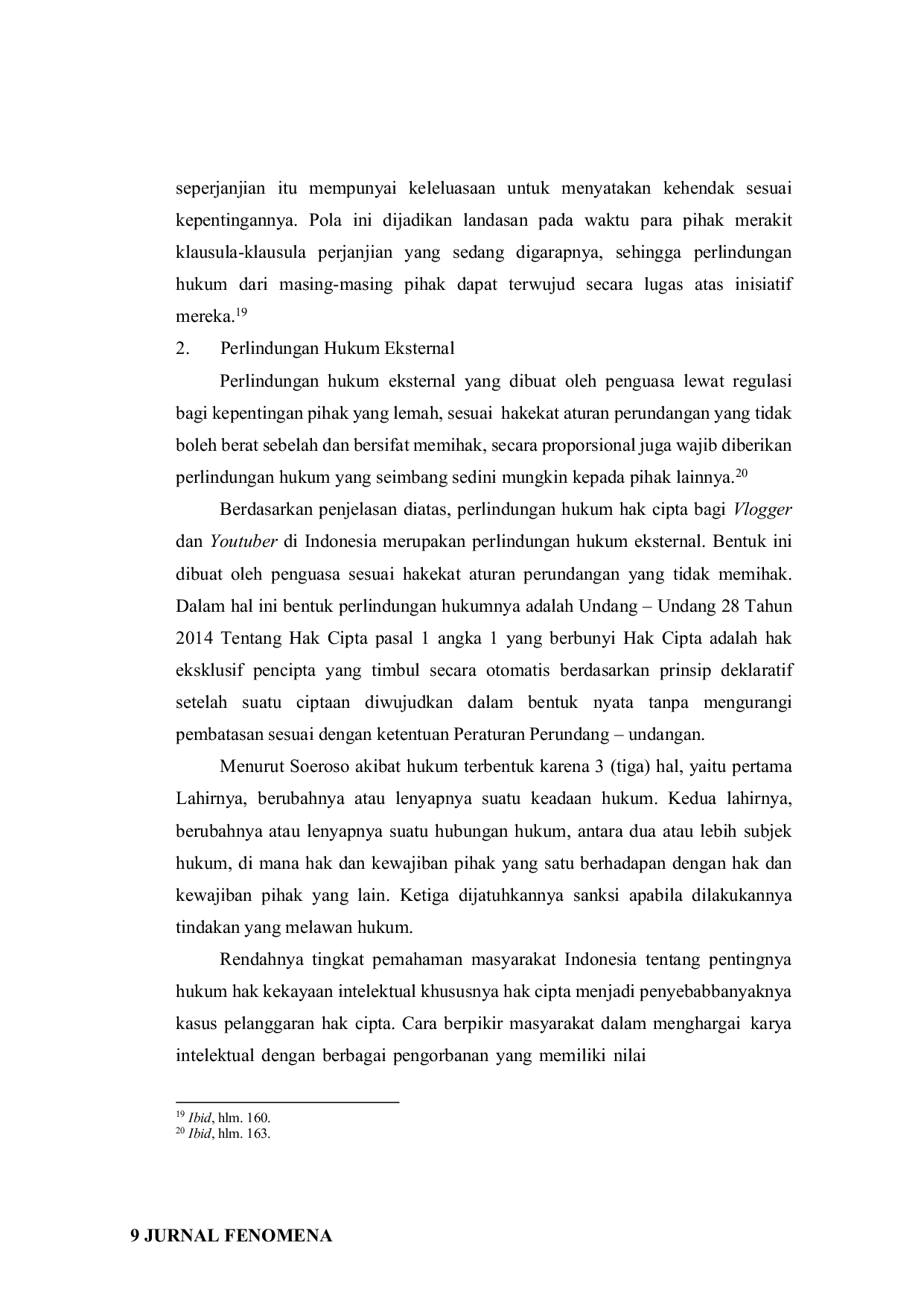 JURIS Perlindungan Hukum Hak Cipta Bagi Vlogger Dan Youtuber Di Indonesia