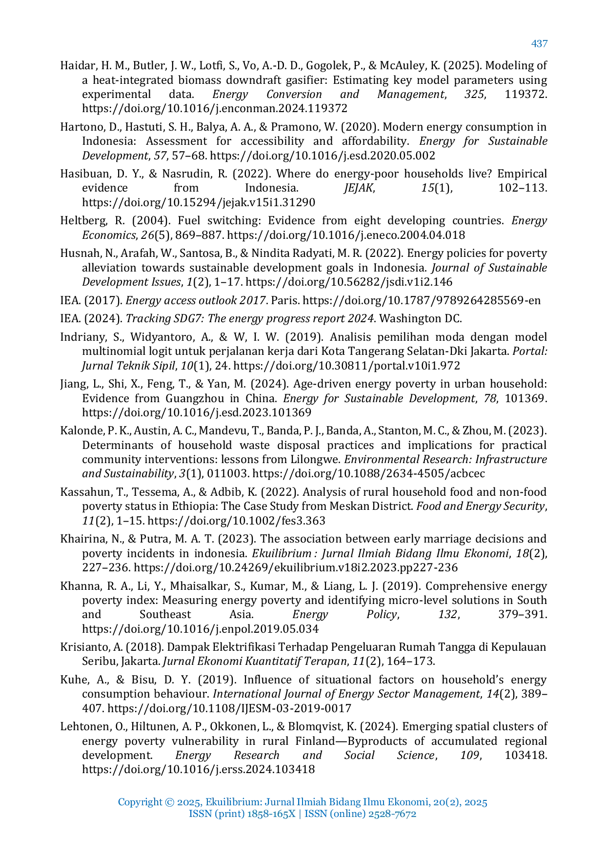 JURIS Determinants of Household Energy Poverty Status in Eastern Indonesia A Multinomial Logistic Regression Analysis