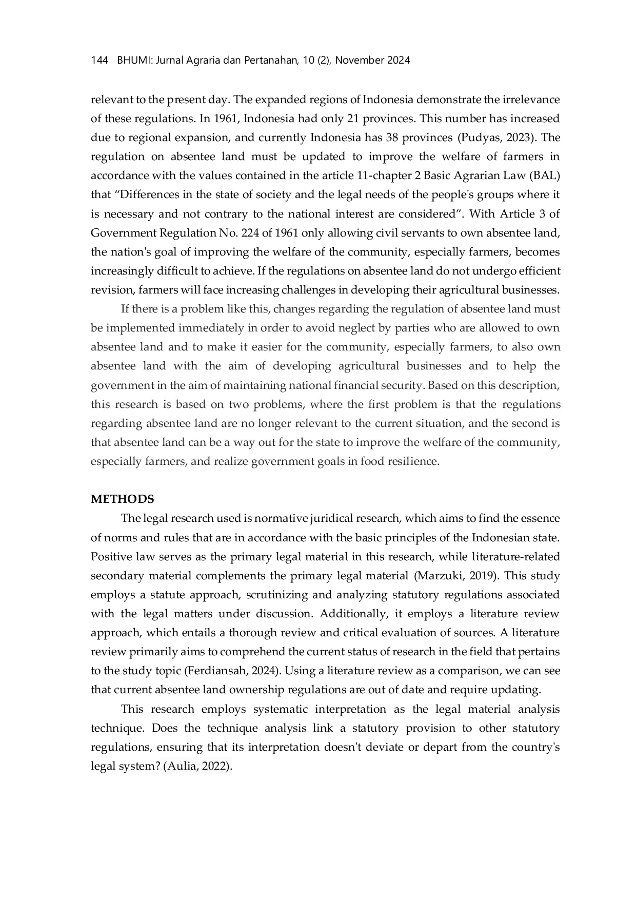 JURIS Agricultural Absentee Land Ownership Rules Problem or Solution for Farmers on Food Resilience Program