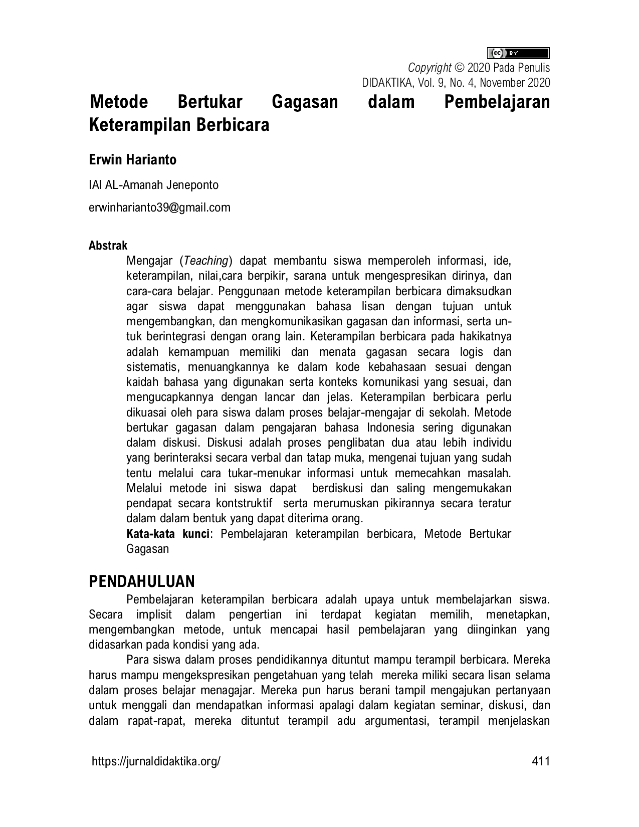 JURIS Metode Bertukar Gagasan dalam Pembelajaran Keterampilan Berbicara