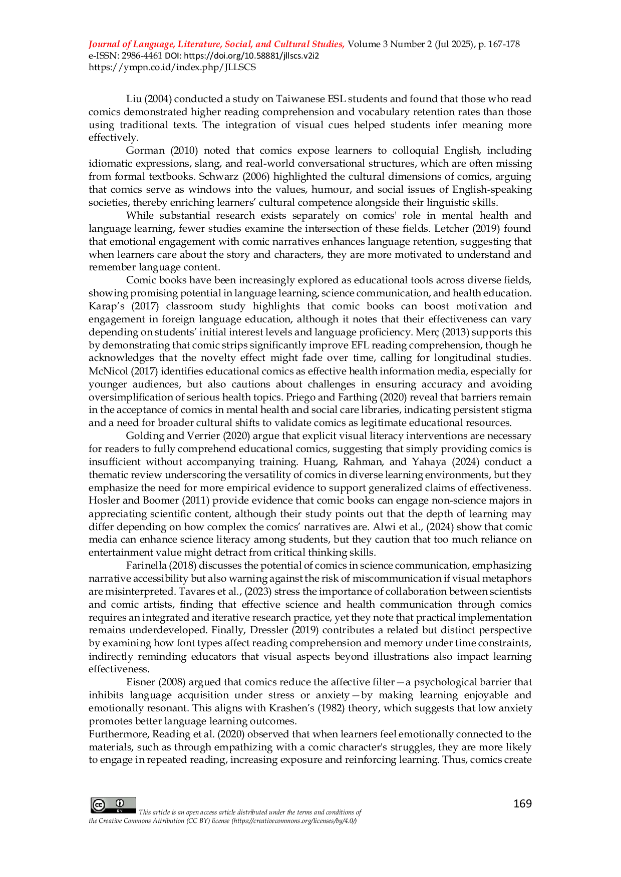 JURIS The dual benefits of comic reading Enhancing mental health and language learning