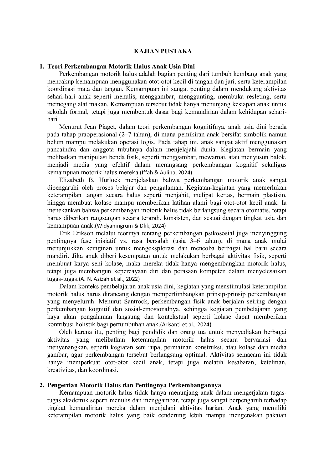 JURIS Penggunaan Media Gambar Dengan Teknik Kolase Dalam Mengembangkan Kemampuan Motorik Halus Anak Usia Dini