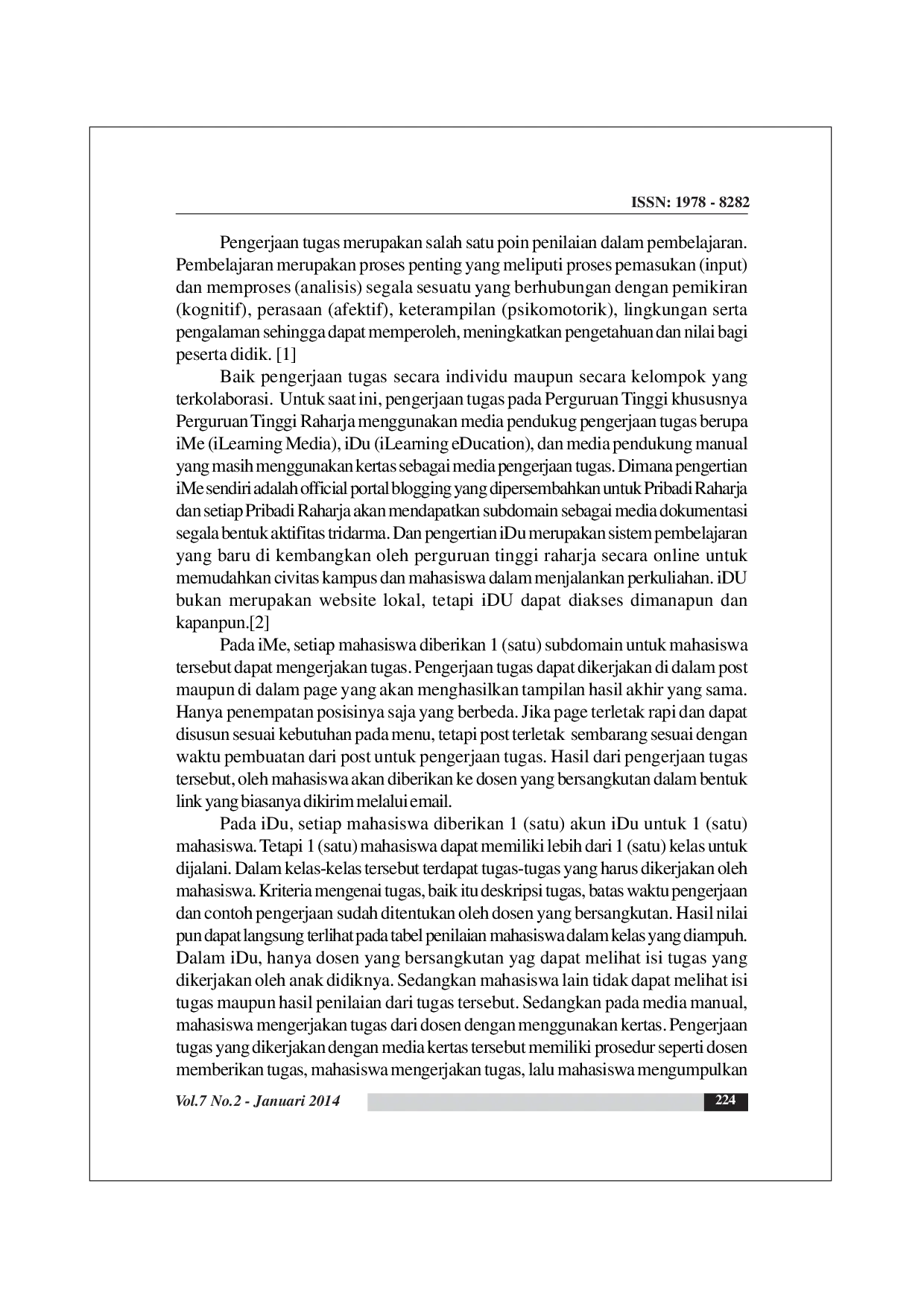 JURIS Pemanfaatan Widuri Sebagai Media Pengerjaan Tugas Yang Terkolaborasi Dalam Mendukung Kegiatan iLearning Pada Perguruan Tinggi