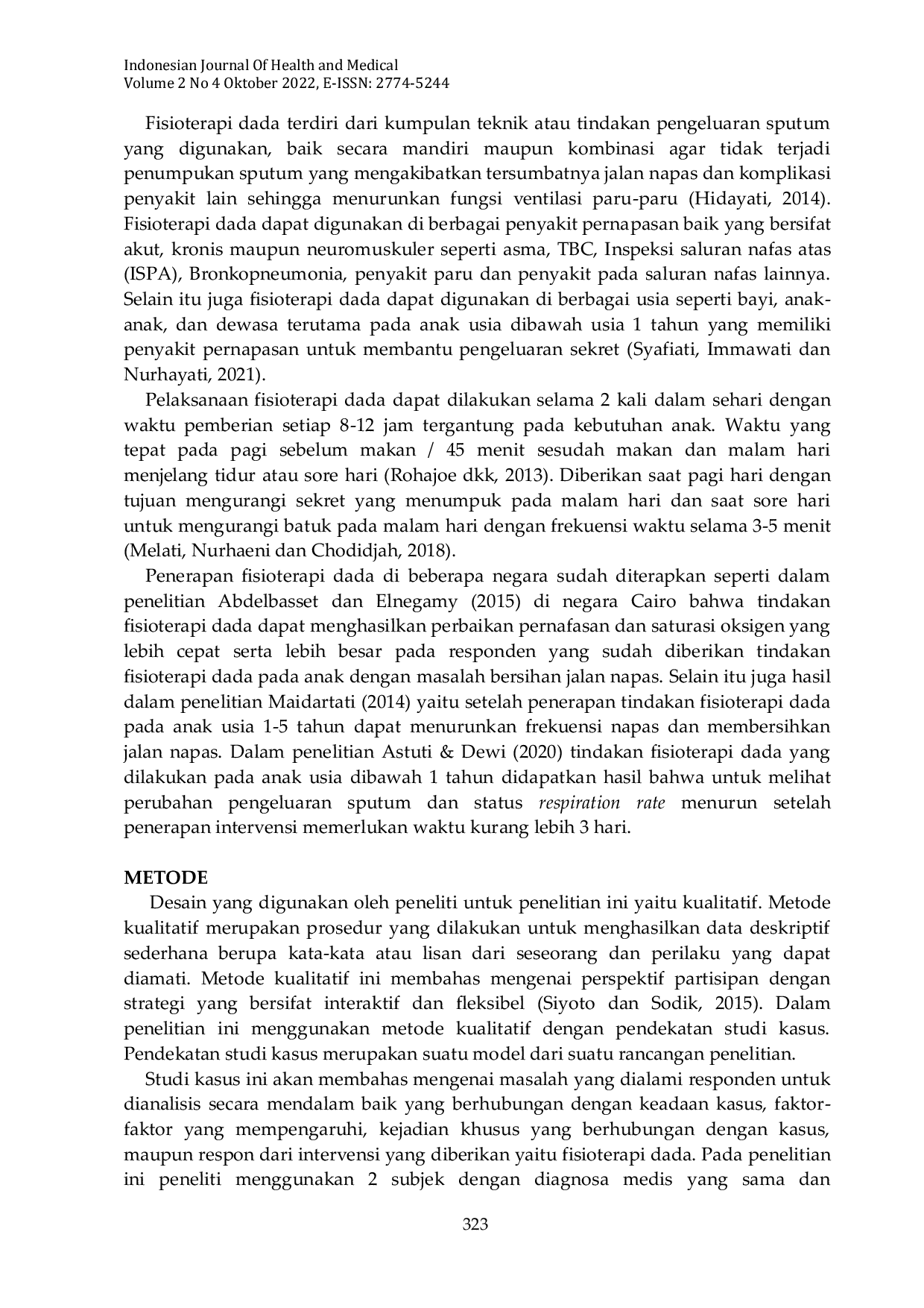 JURIS Penerapan Fisioterapi Dada Pada Anak Dengan Bronkopneumonia Di Rsud Arjawinangun