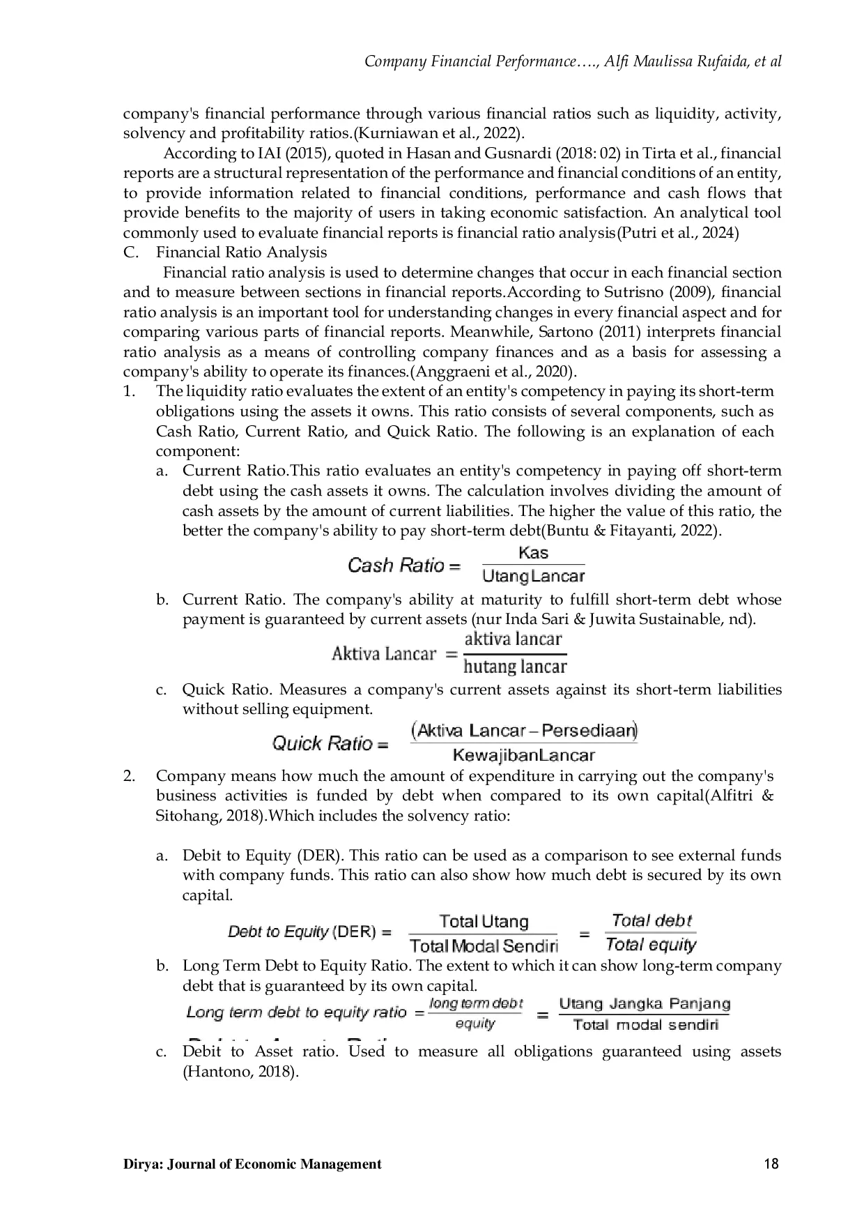 JURIS Company Financial Performance Evaluation Information
