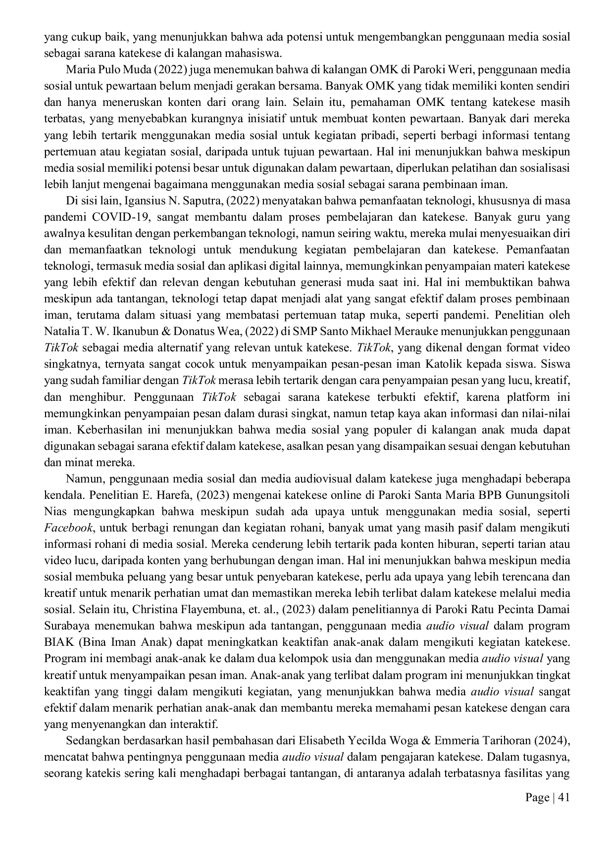 JURIS Digitalisasi Dalam Kegiatan Katekese Sebuah Studi Literature Review