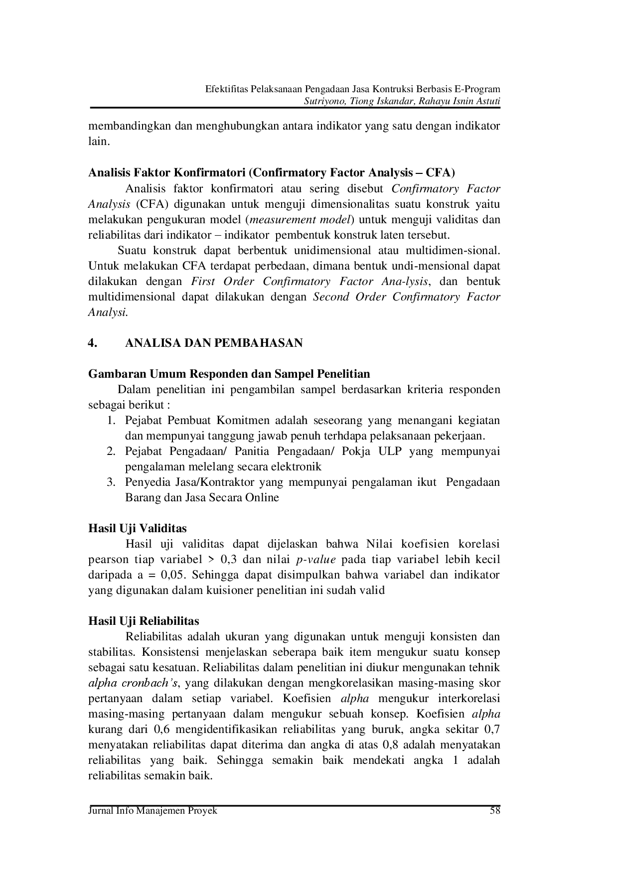 juris Efektifitas Pelaksanaan Pengadaan Jasa Kontruksi Berbasis E Program