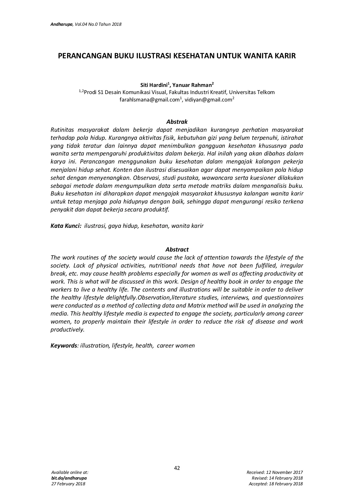 JURIS Perancangan Buku Ilustrasi Kesehatan untuk Wanita Karir