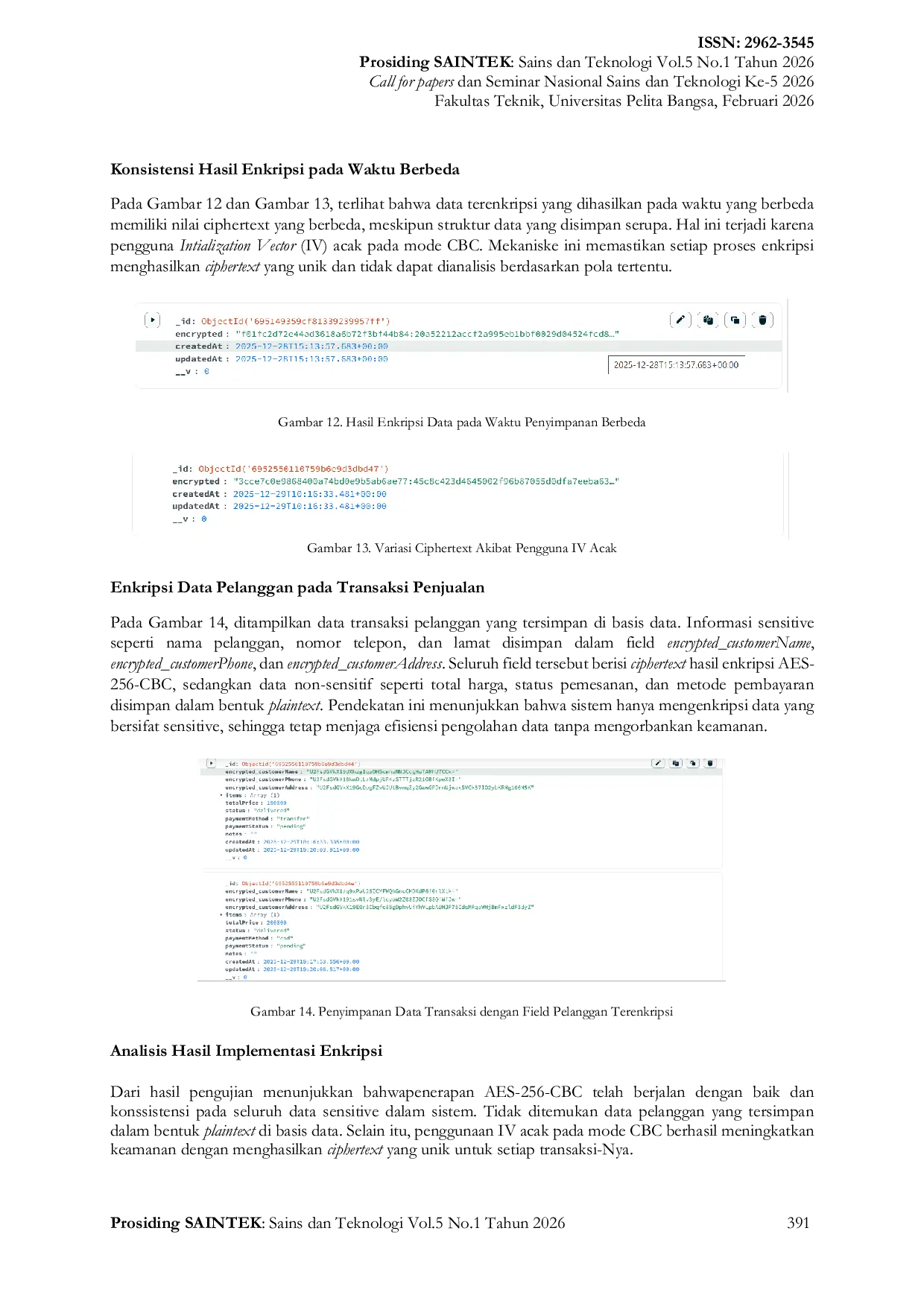 JURIS Penerapan Algoritma Enkripsi AES 256 CBC pada Sistem Informasi Penjualan Website Aqilah Cakes Kecamatan Cikarang Selatan
