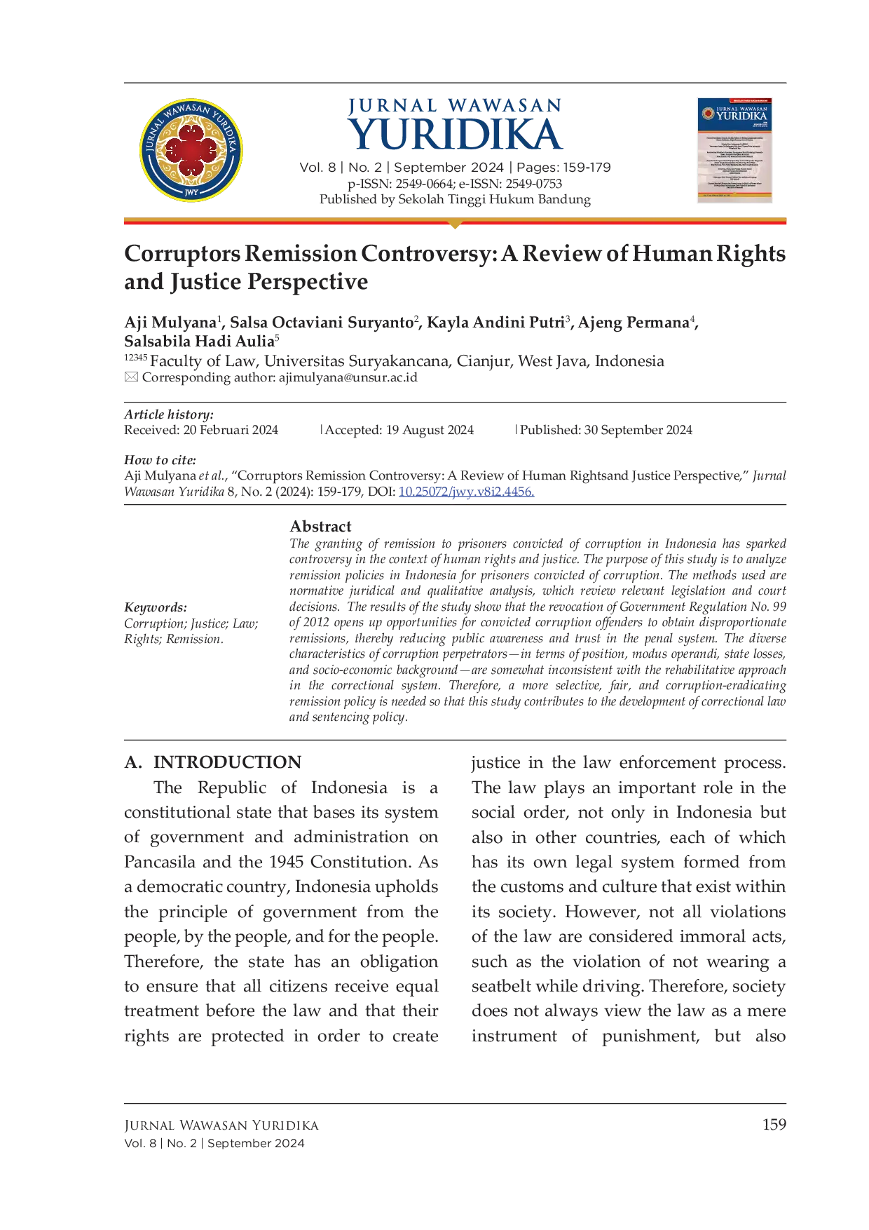 JURIS Corruptors Remission Controversy A Review of Human Rights and Justice Perspective