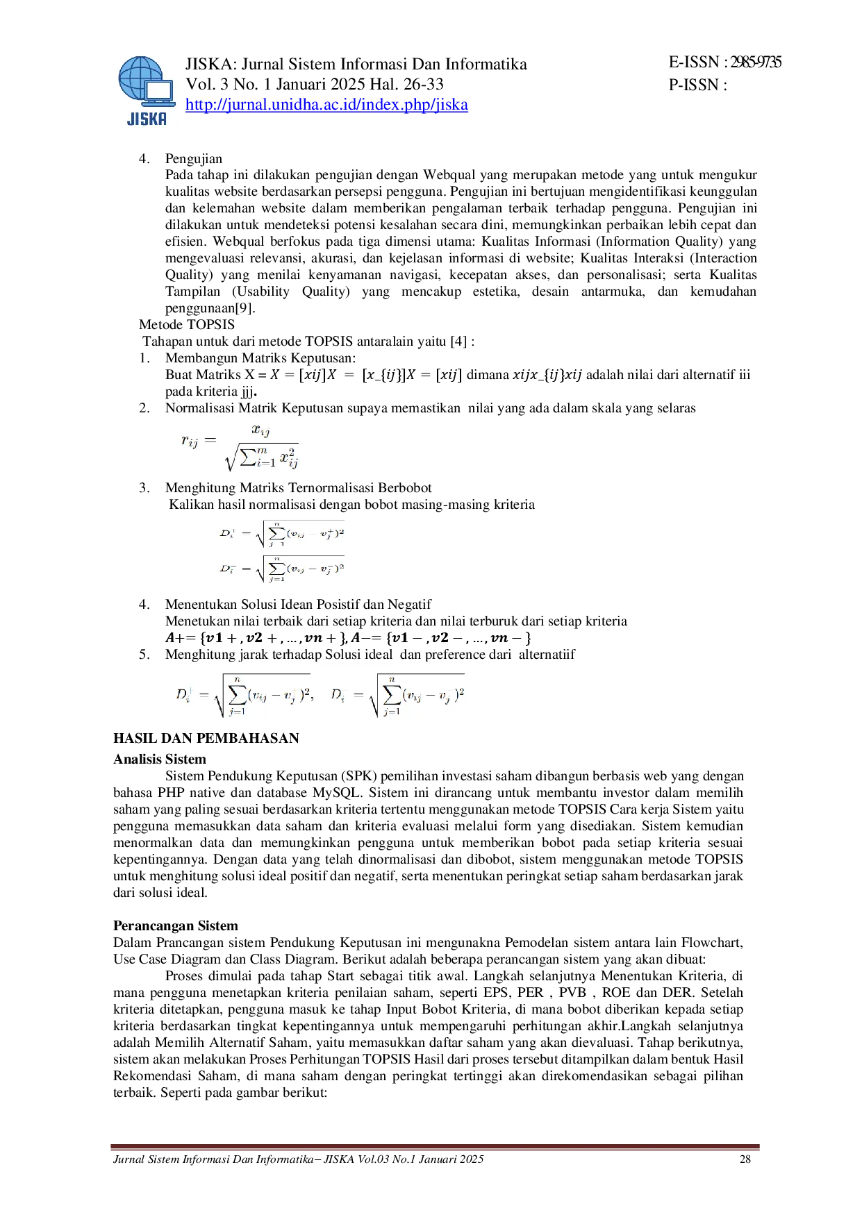juris Sistem Pendukung Keputusan Pemilihan Investasi Saham Menggunakan Metode TOPSIS