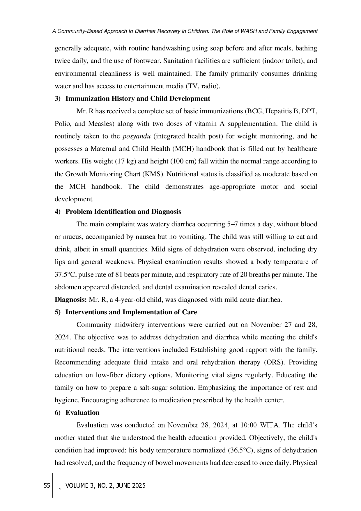 juris A Community Based Approach to Diarrhea Recovery in Children The Role of WASH and Family Engagement