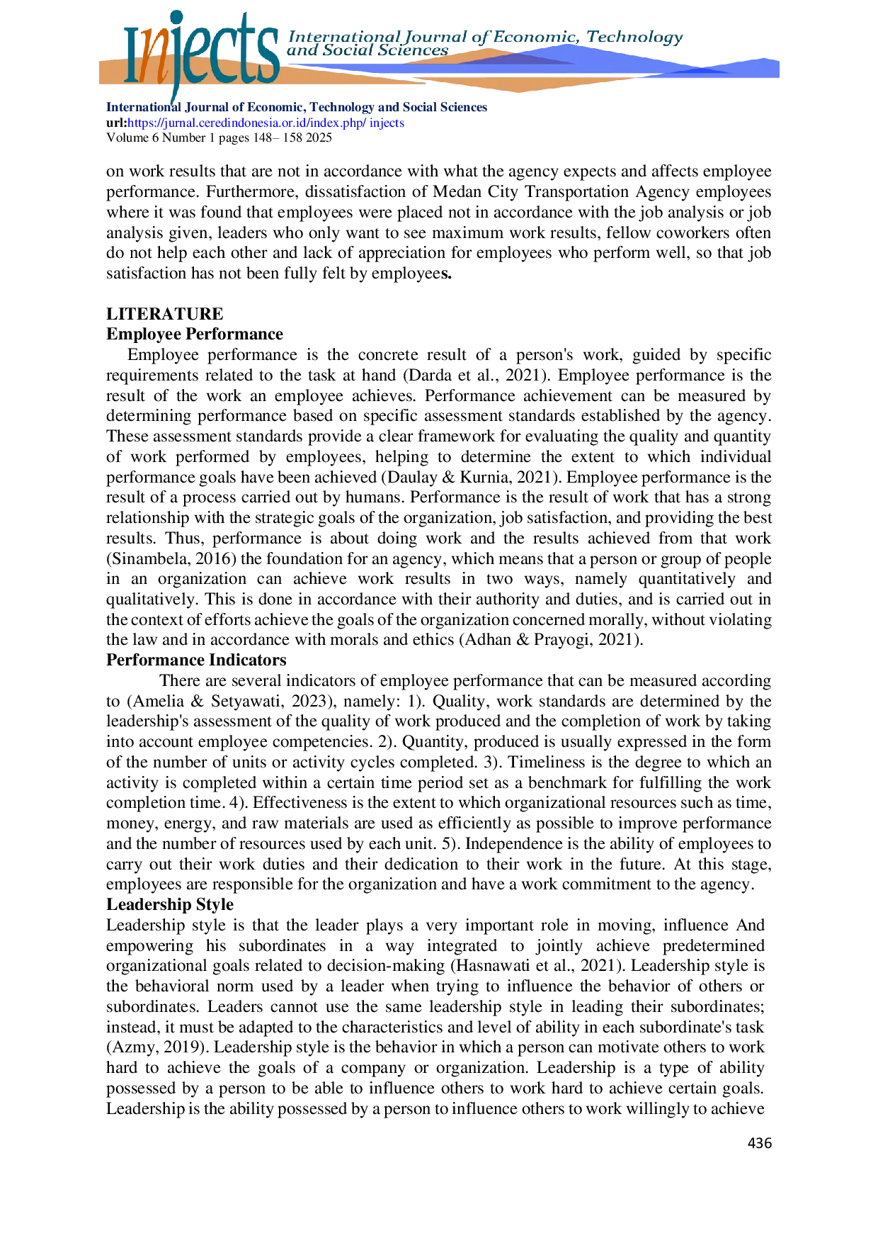 JURIS Pengaruh Gaya Kepemimpinan dan Budaya Organisasi Terhadap Kinerja Karyawan Melalui Kepuasan Kerja sebagai Variabel Intervening di Dinas Perhubungan Kota Medan