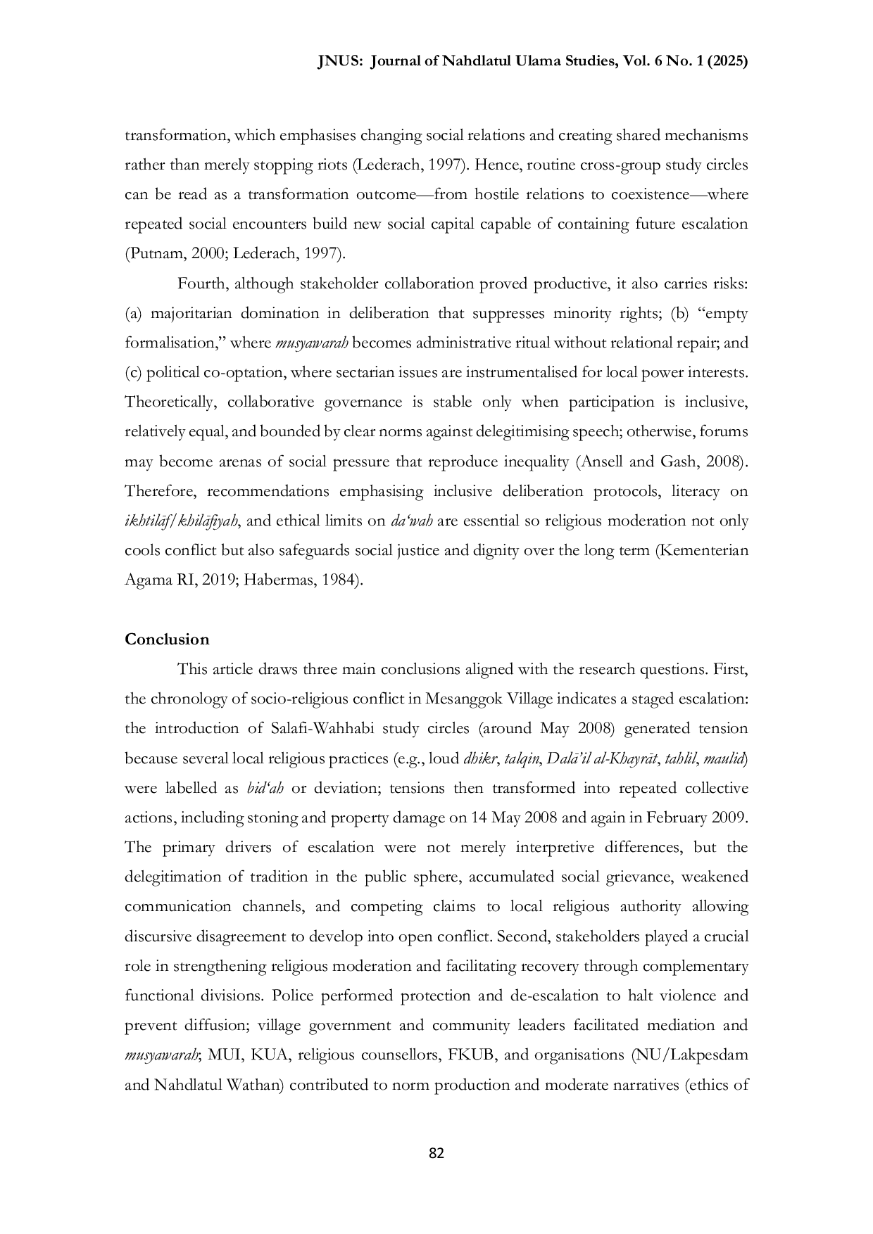 JURIS Stakeholder Roles in Strengthening Religious Moderation A Case Study of Socio Religious Conflict in Mesanggok Village Gerung Subdistrict West Lombok Regency
