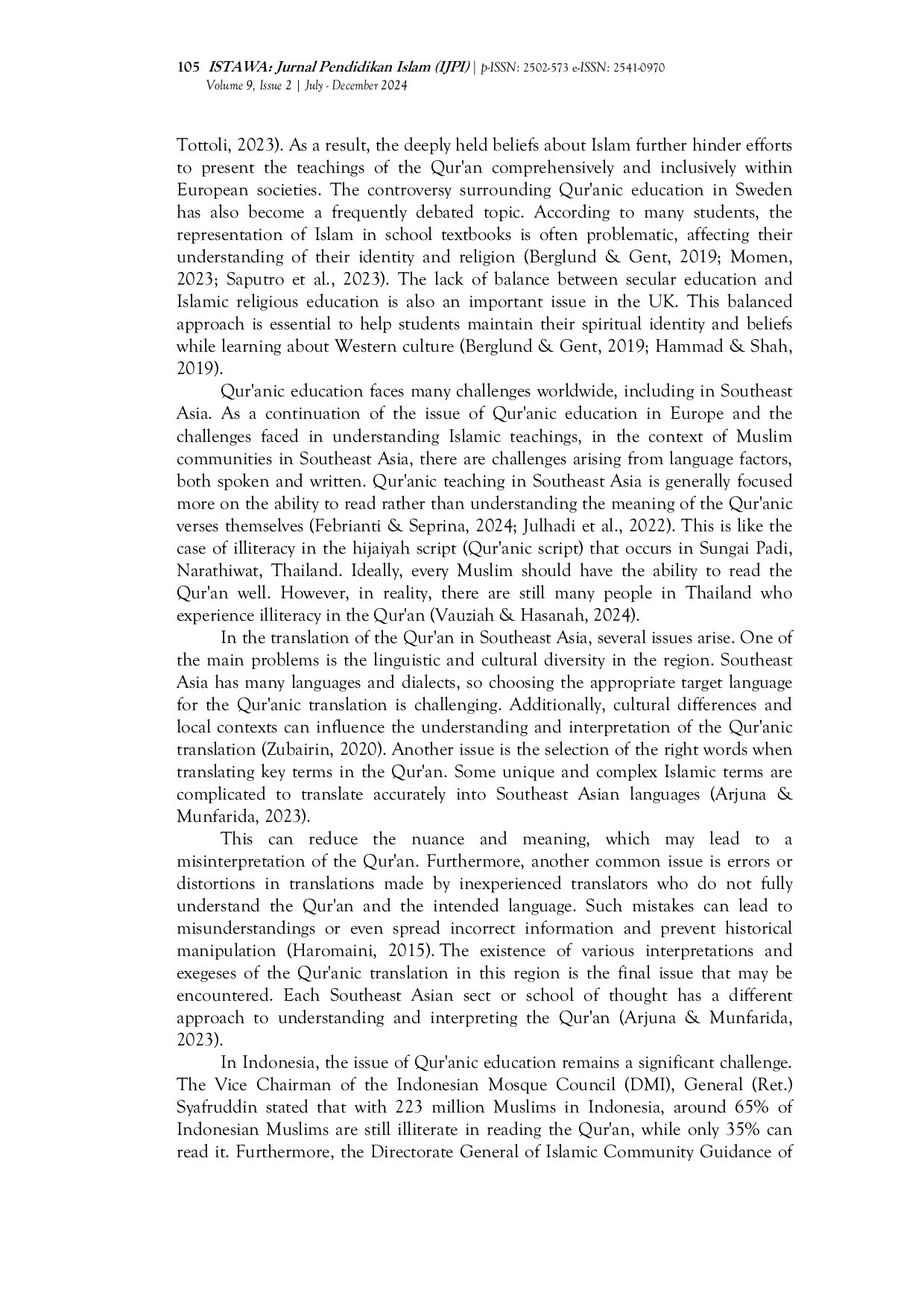 JURIS Teaching The Qur an to Converts with An Islamic Education Approach A Case Study at the Mualaf Center Yogyakarta