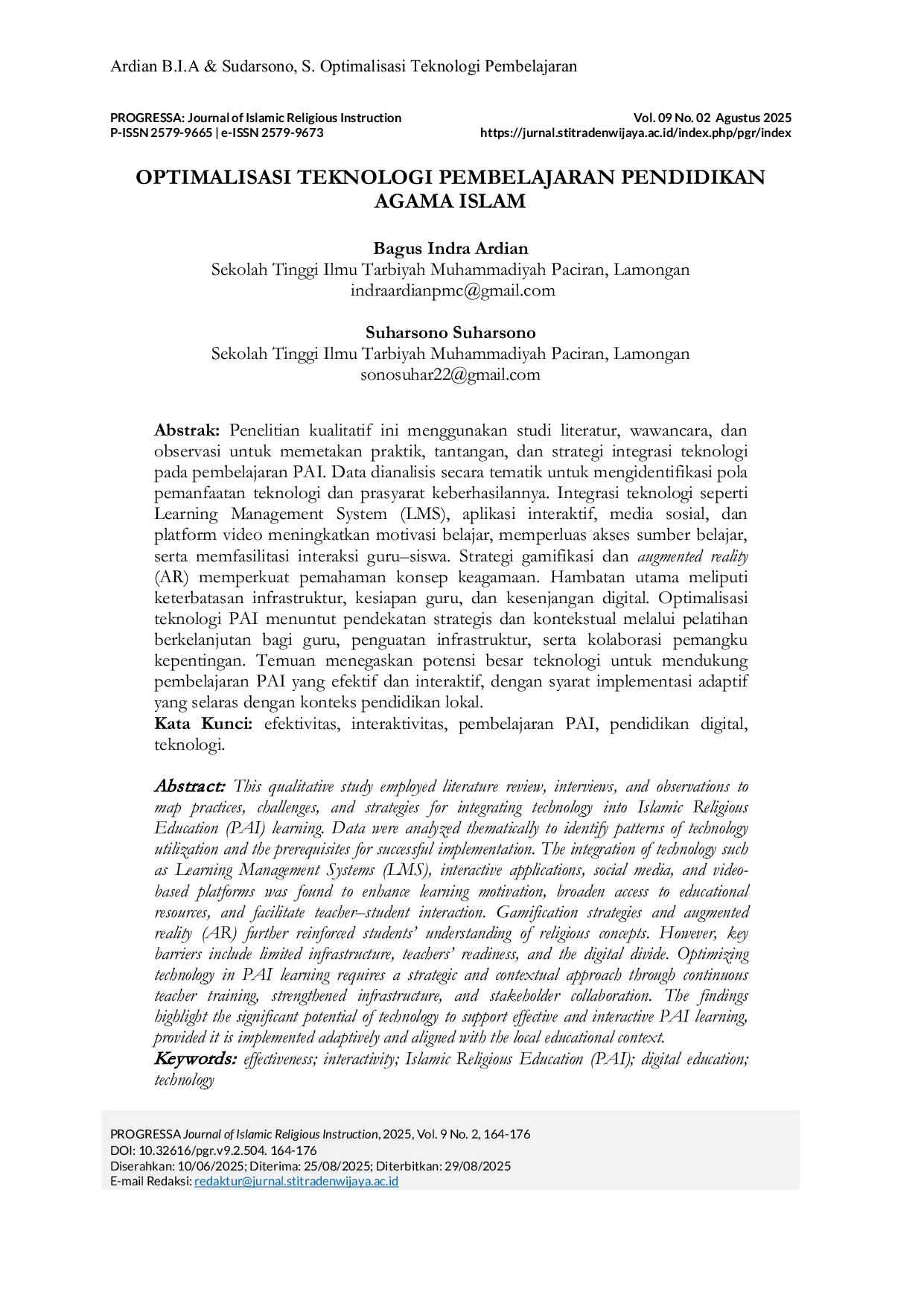 JURIS Optimalisasi Teknologi Pembelajaran Pendidikan Agama Islam