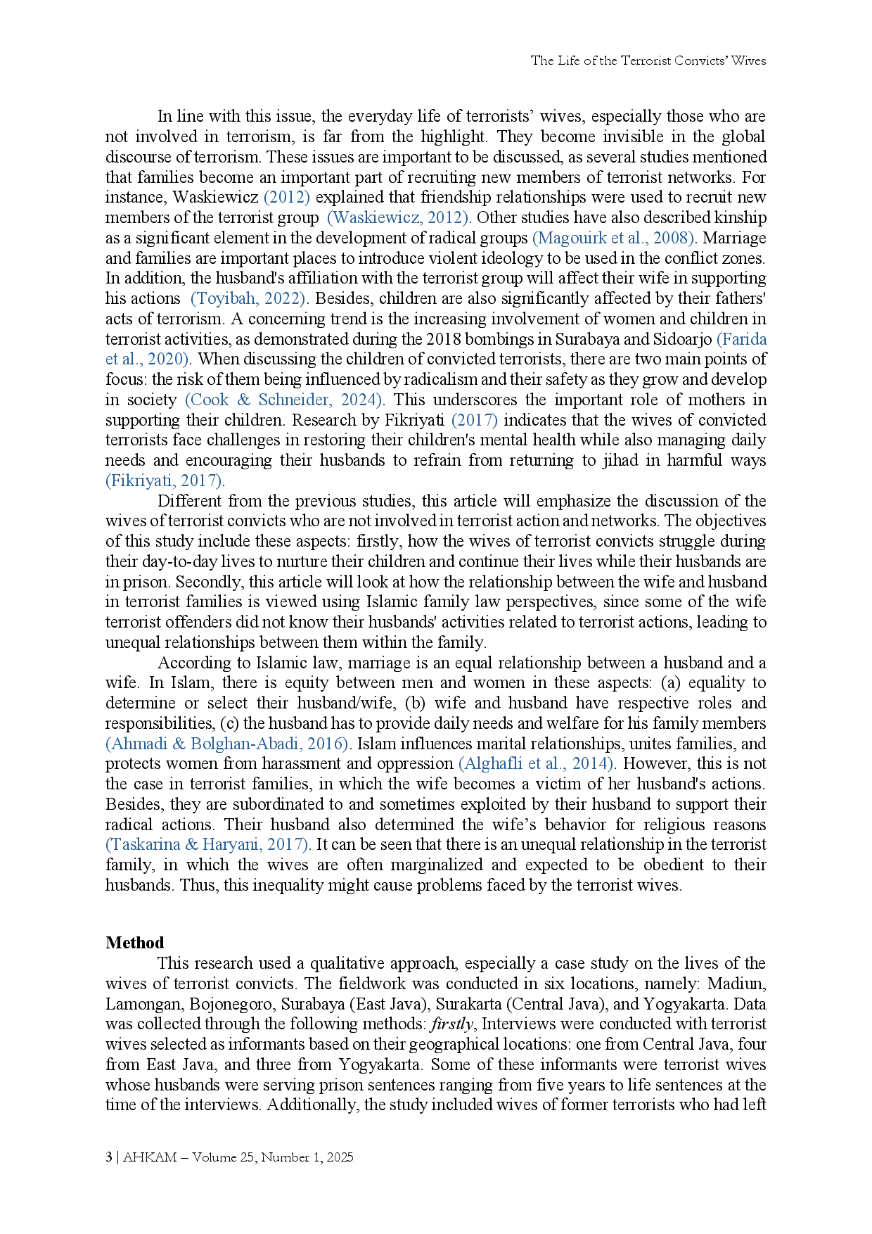 juris The Life of the Terrorist Convicts Wives Unequal Family Dynamics and Islamic Legal Frameworks