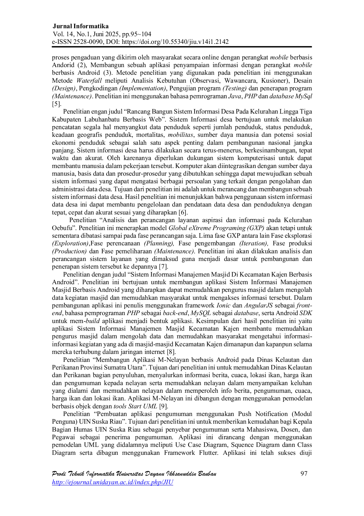 JURIS Rancang Bangun Sistem Informasi Kelurahan Menggunakan Framework Fluter