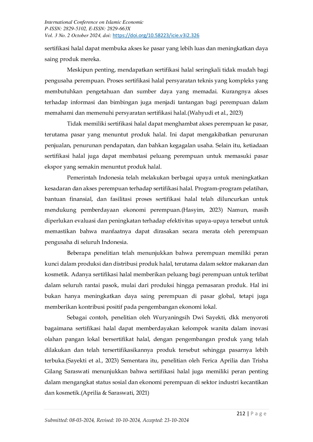 JURIS Urgensi Sertifikasi Halal dalam Pemberdayaan Ekonomi Perempuan