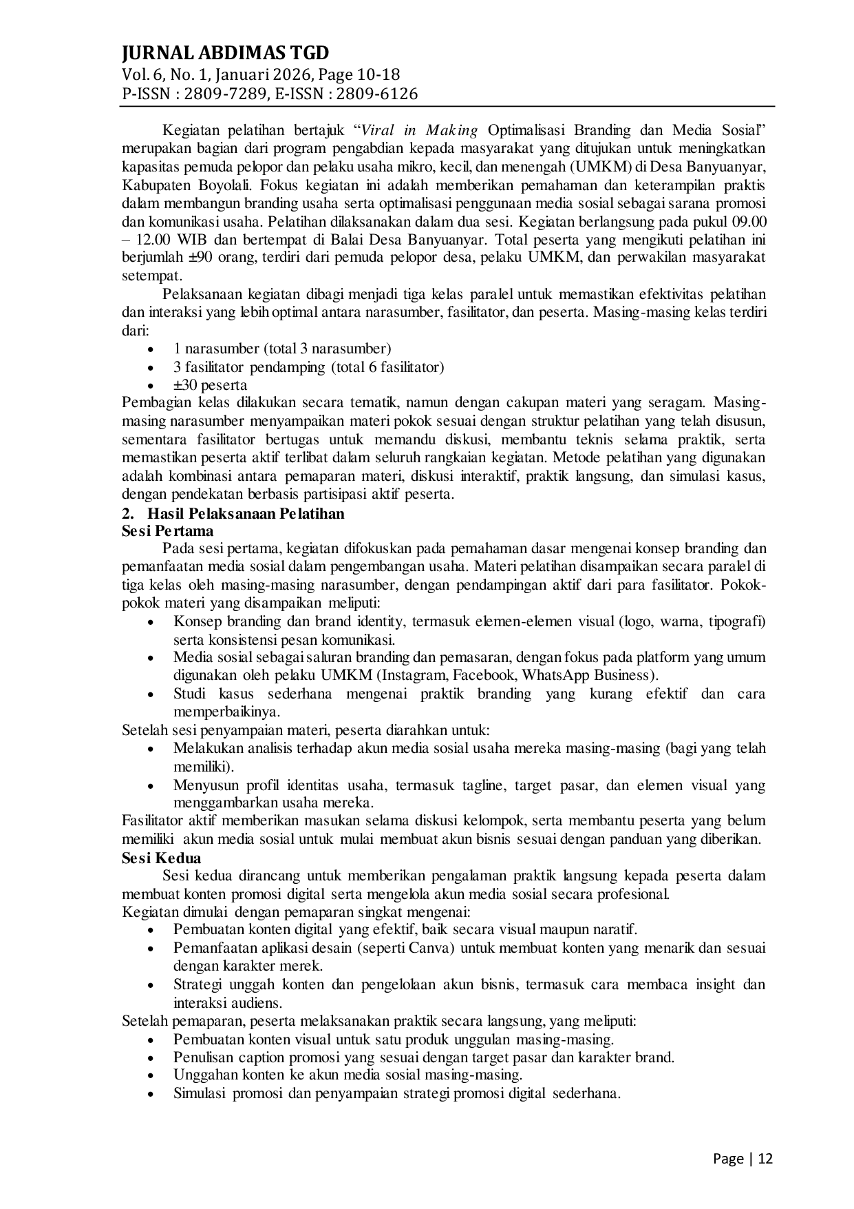 JURIS Transformasi Ekonomi Desa melalui Digital Marketing Pemuda Pelopor Desa Banyuanyar Kabupaten Boyolali