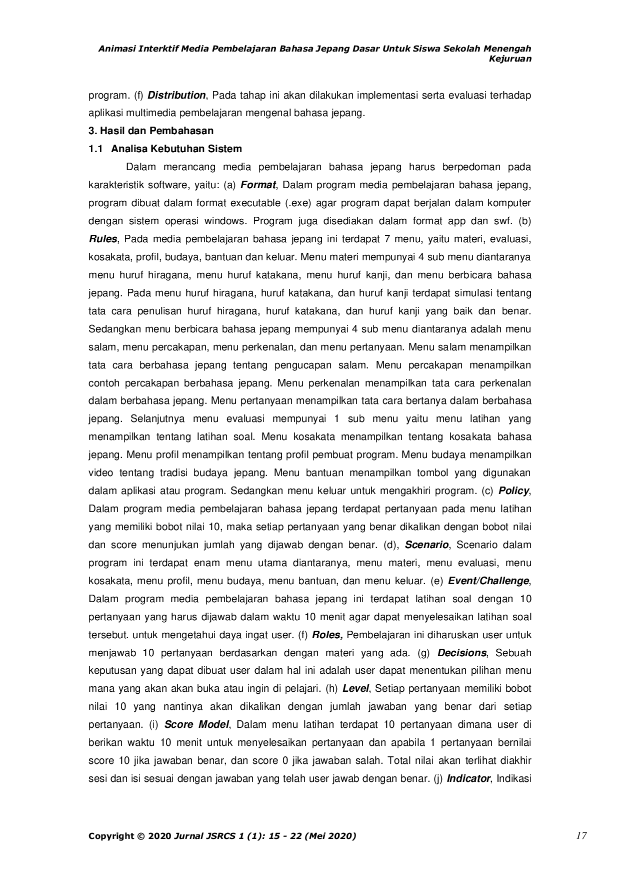 JURIS Animasi Interktif Media Pembelajaran Bahasa Jepang Dasar Untuk Siswa Sekolah Menengah Kejuruan