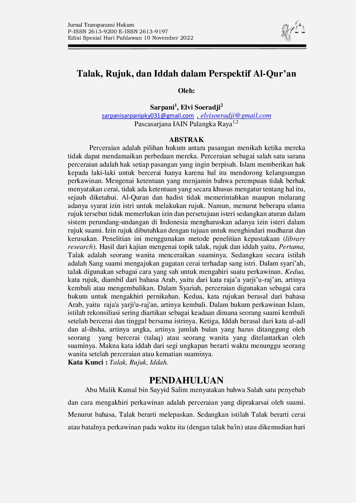 JURIS Talak Rujuk dan Iddah dalam Perspektif Al Qur an